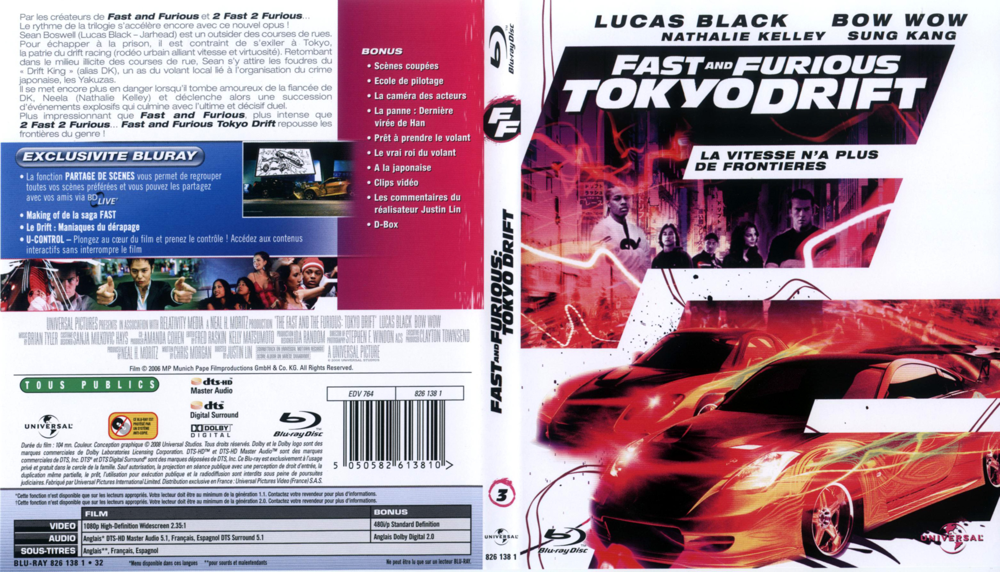 Jaquette DVD Fast and Furious Tokyo Drift (BLU-RAY)