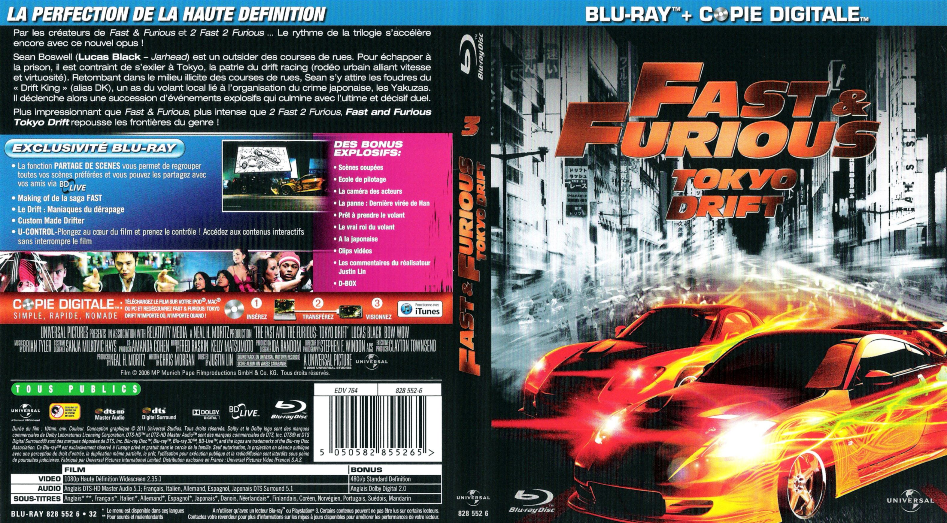 Jaquette DVD Fast and Furious Tokyo Drift (BLU-RAY) v2