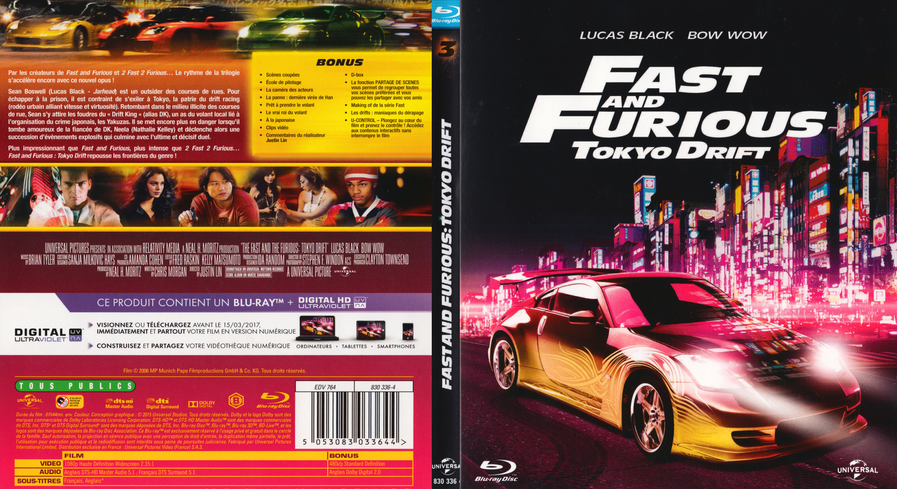 Jaquette DVD Fast and Furious Tokyo Drift (BLU-RAY) v3