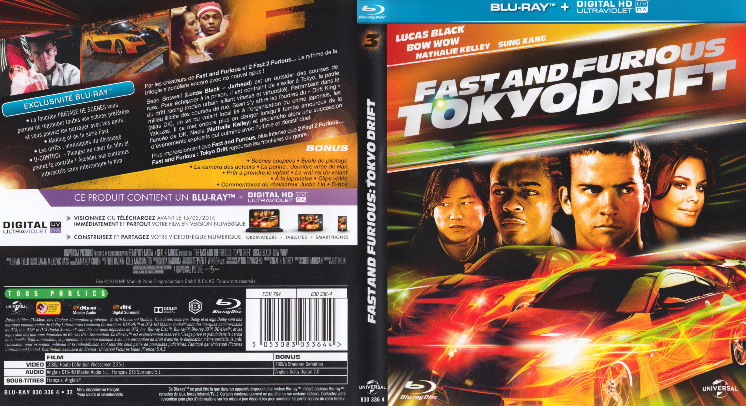 Jaquette DVD Fast and Furious Tokyo Drift (BLU-RAY) v4