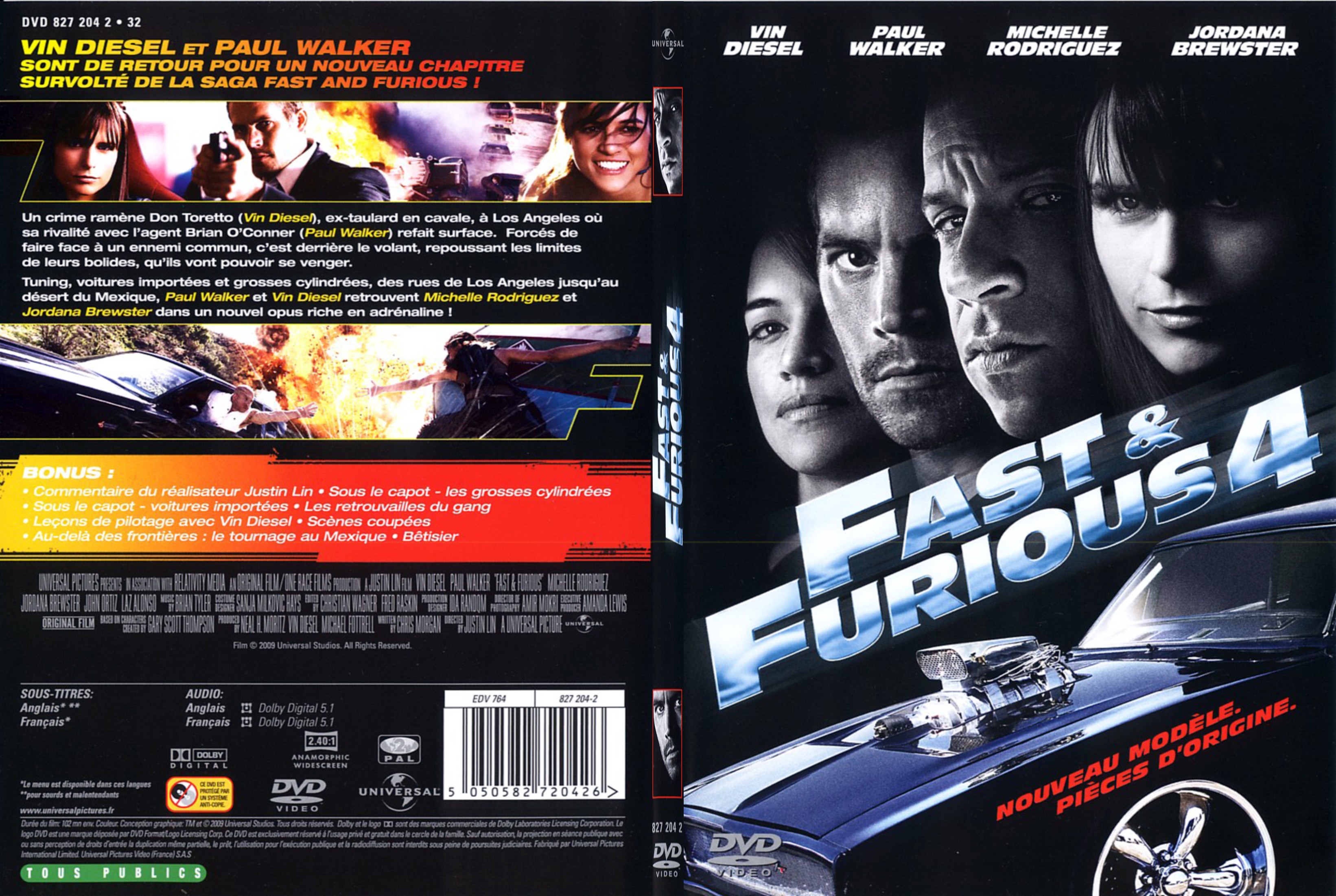 Jaquette DVD Fast and furious 4 - SLIM