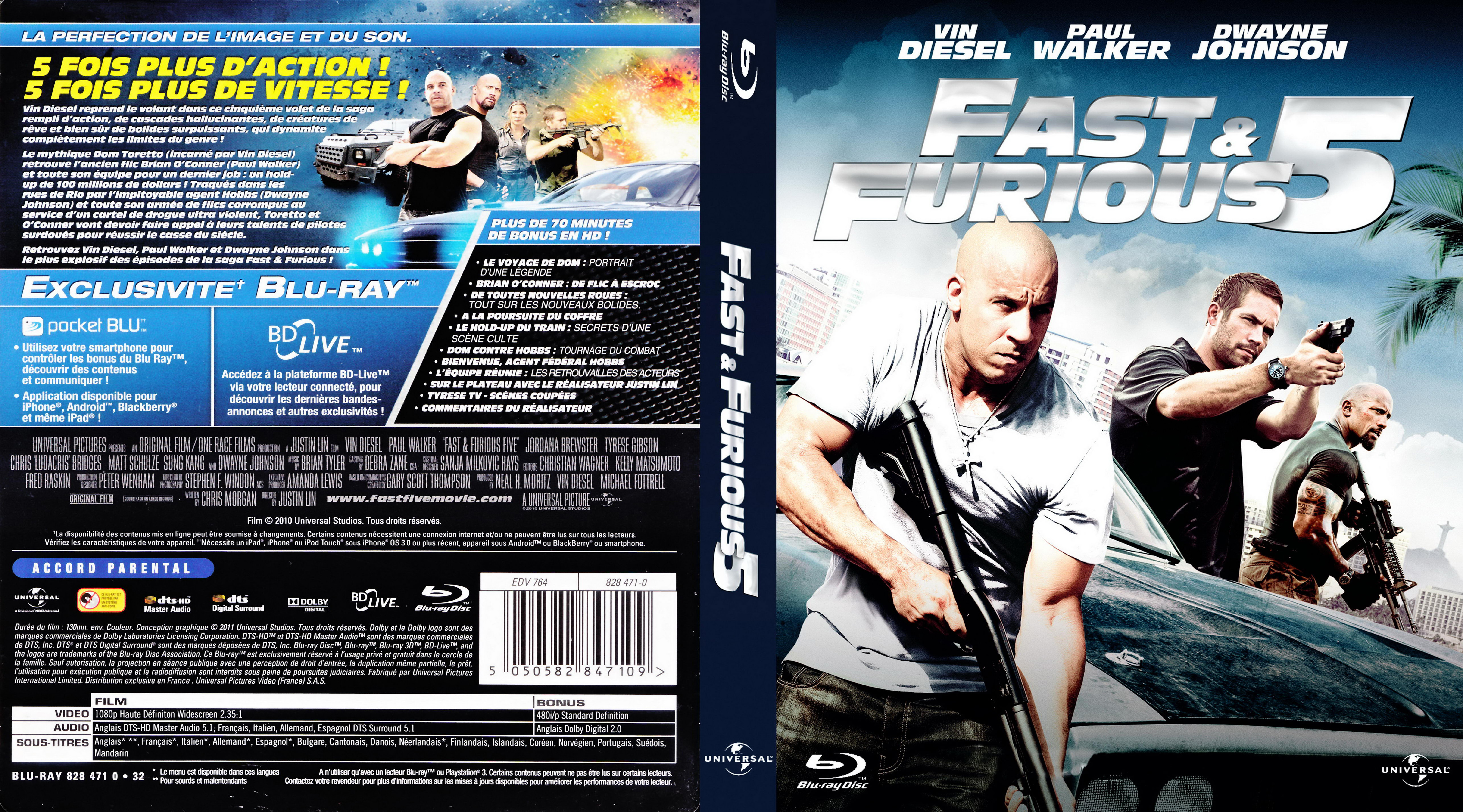 Jaquette DVD Fast and furious 5 (BLU-RAY)
