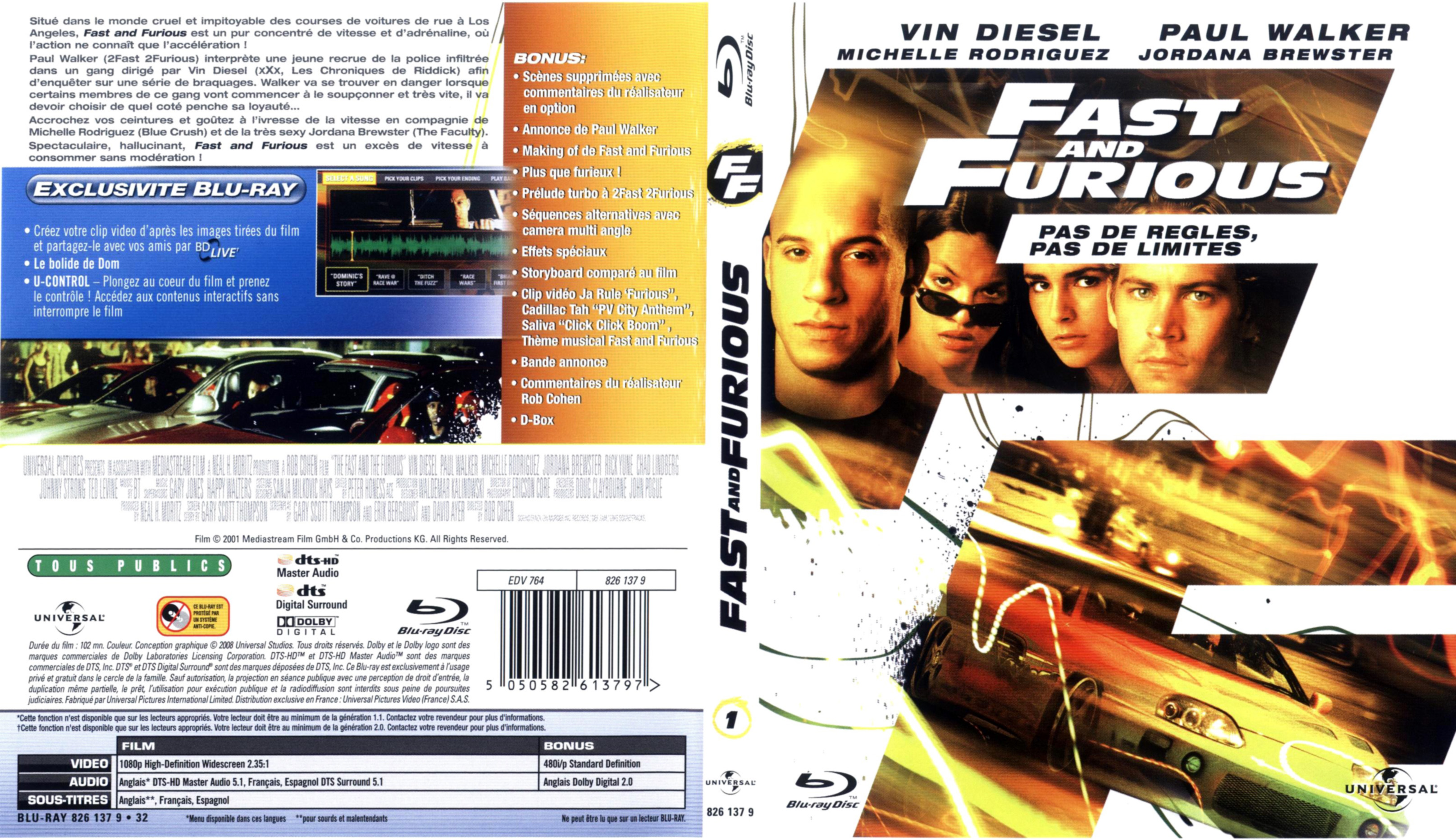 Jaquette DVD Fast and furious (BLU-RAY)
