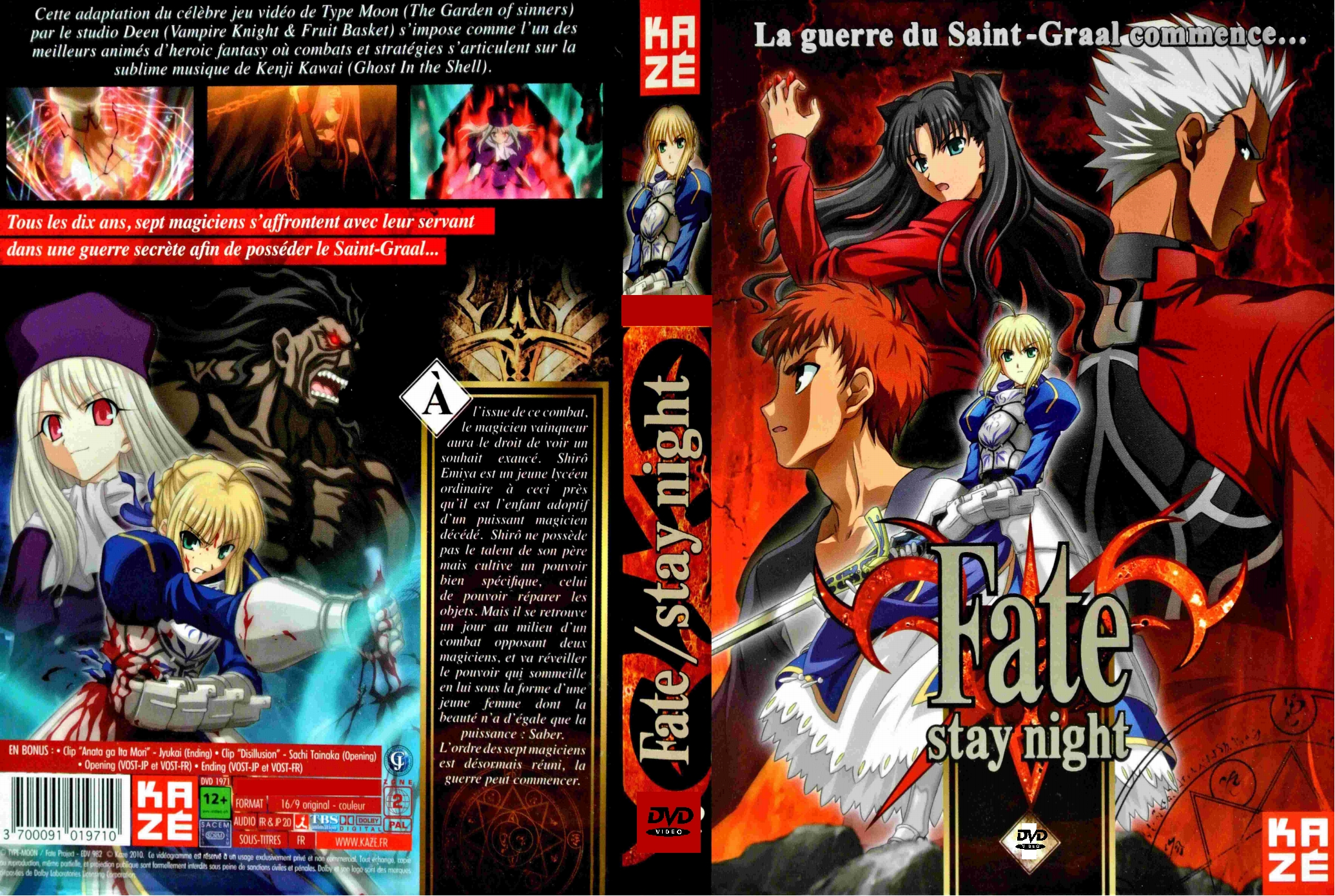 Jaquette DVD Fate stay night custom