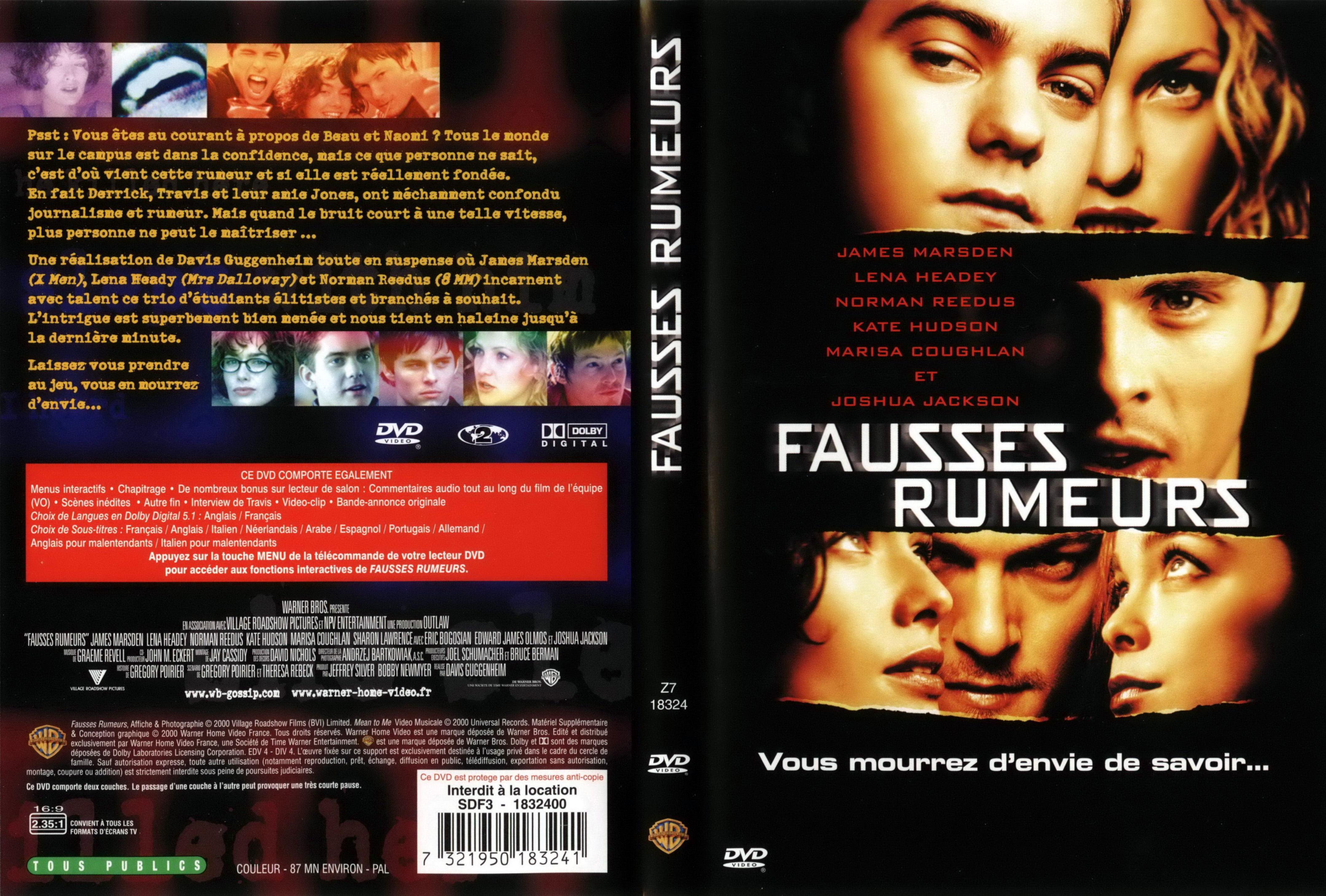 Jaquette DVD Fausses rumeurs