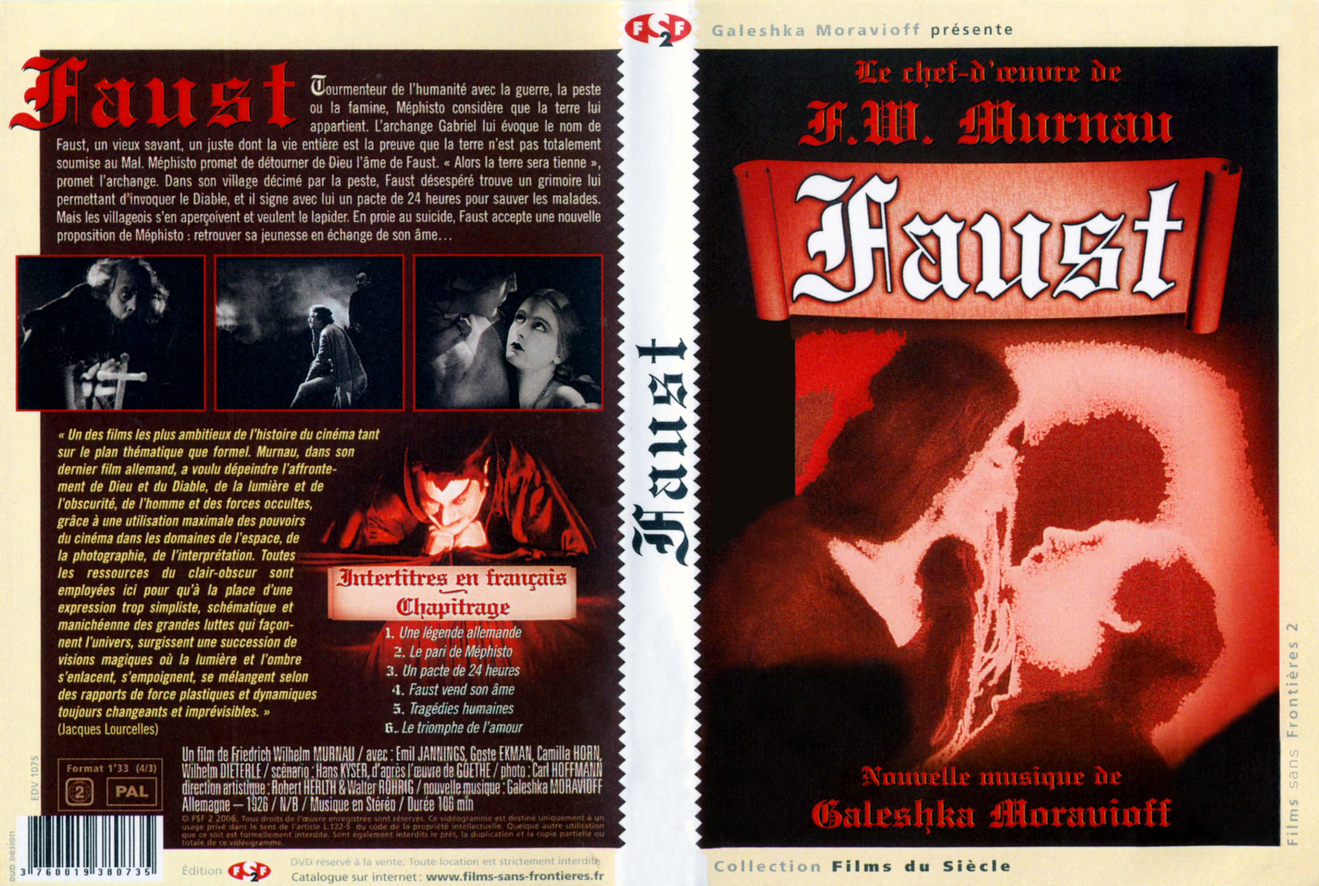 Jaquette DVD Faust (1926)