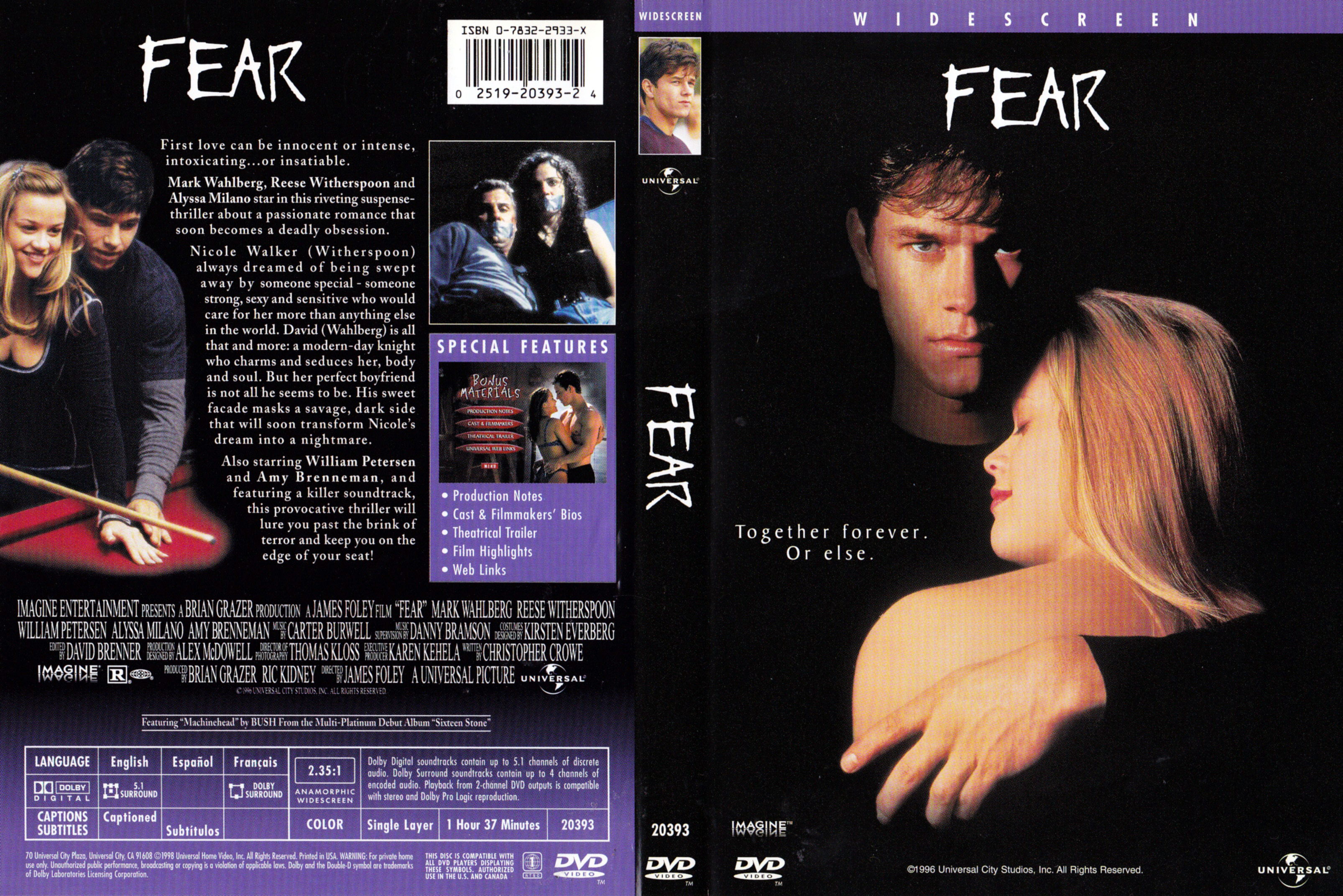 Jaquette DVD Fear (Canadienne)