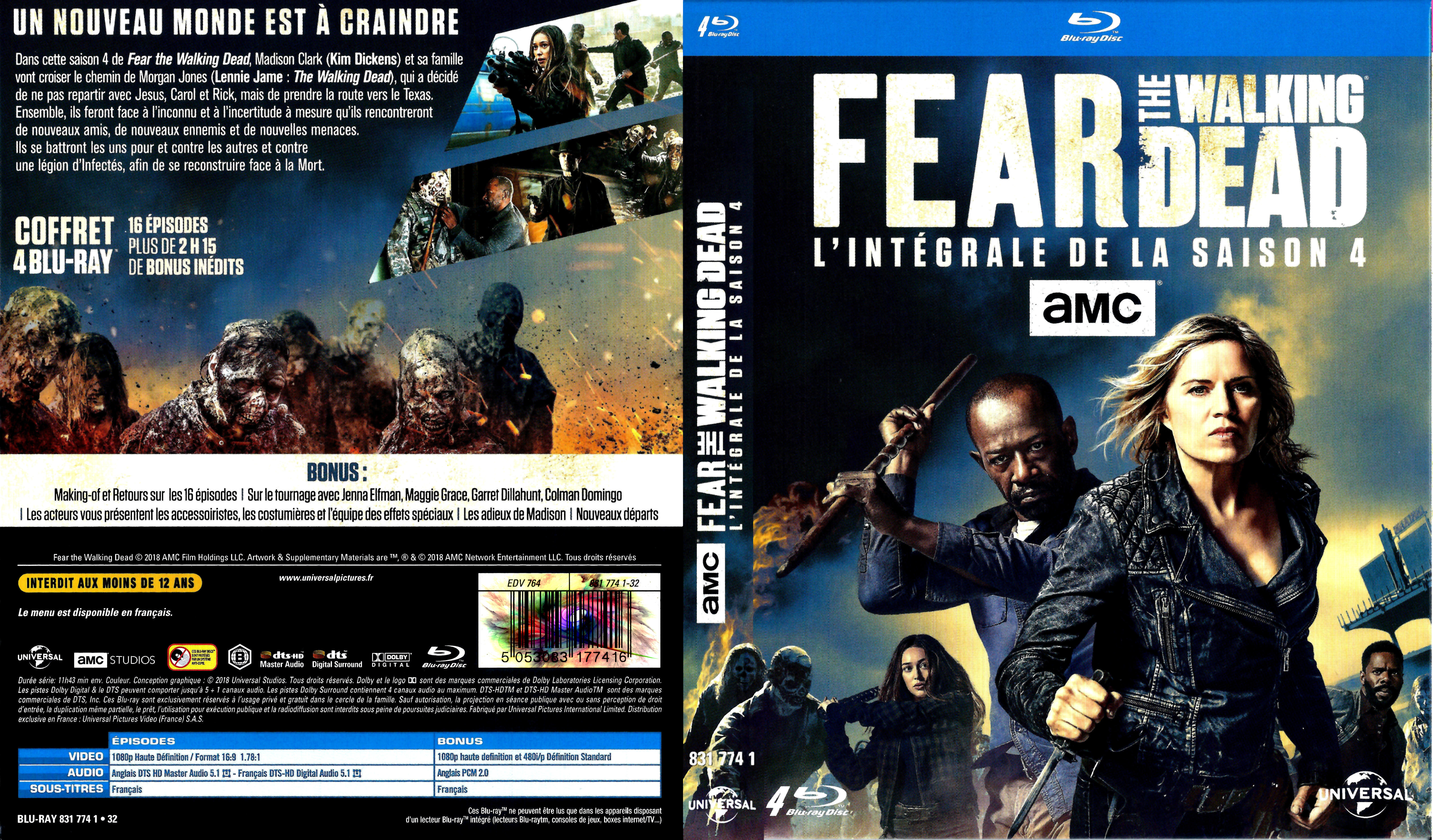 Jaquette DVD Fear the Walking Dead saison 4 (BLU-RAY)