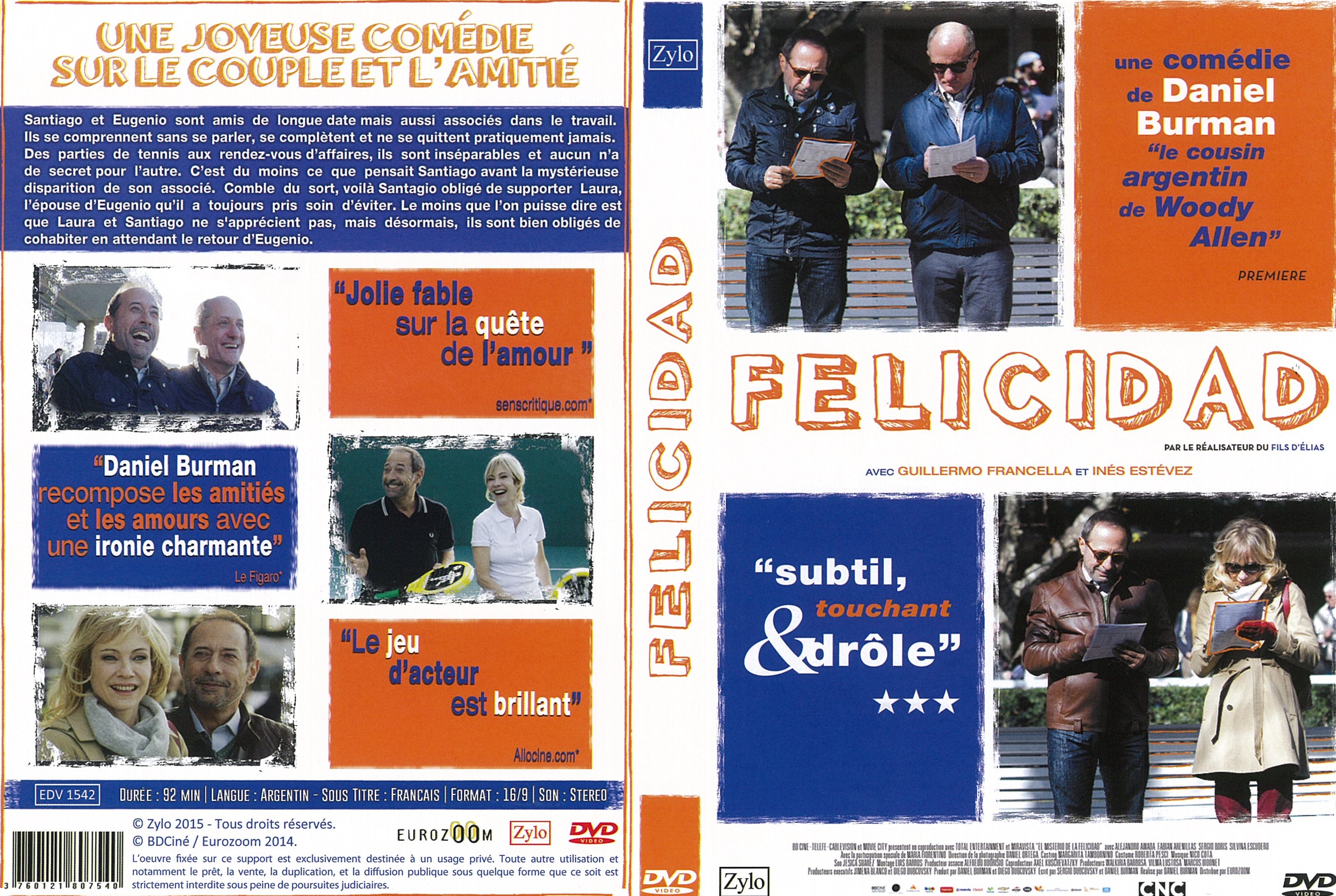 Jaquette DVD Felicidad