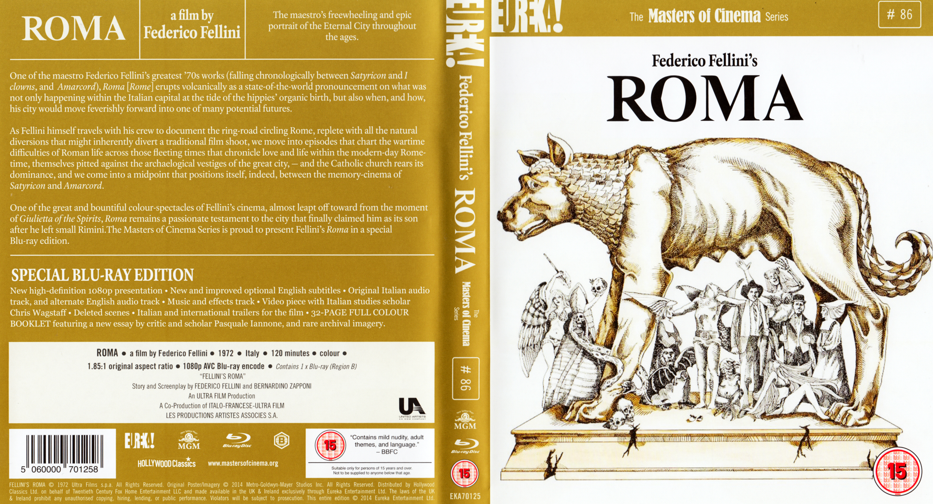 Jaquette DVD Fellini Roma Zone 1 (BLU-RAY)