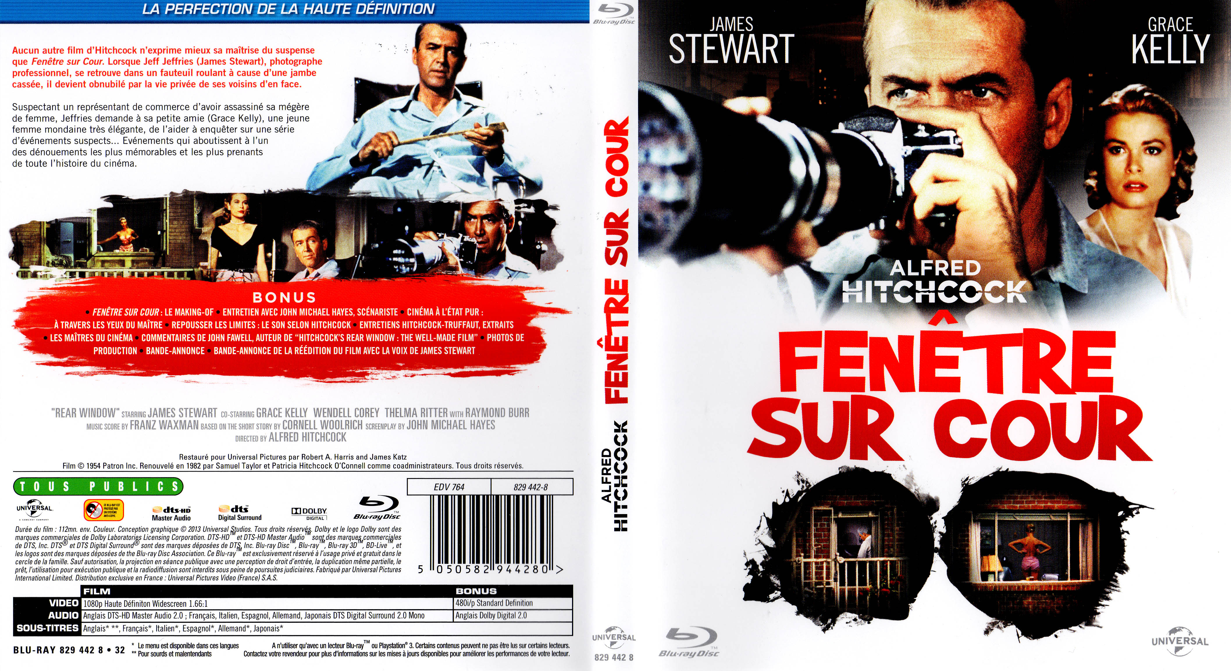 Jaquette DVD Fenetre sur cour (Hitchcock) (BLU-RAY)