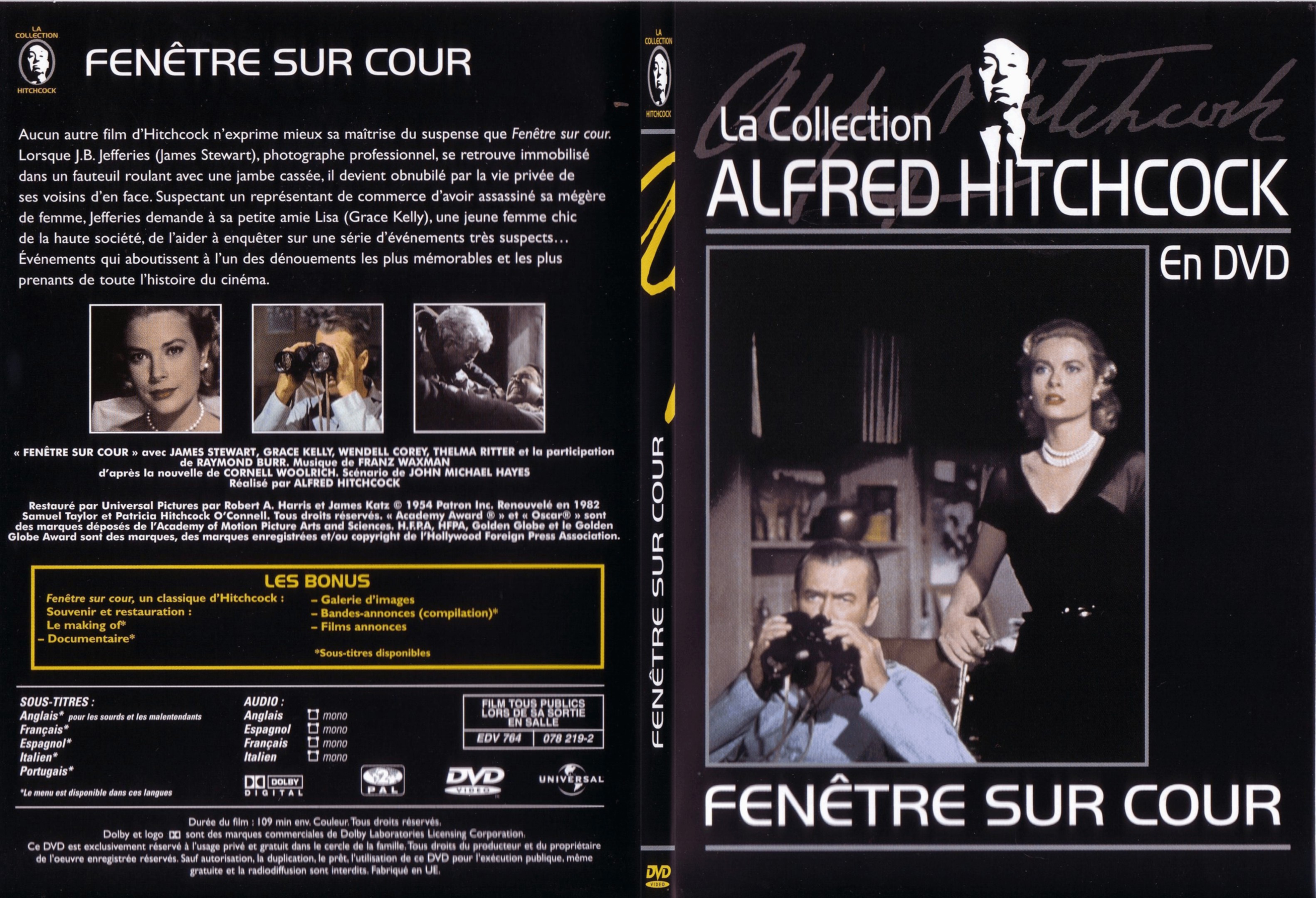 Jaquette DVD Fenetre sur cour (Hitchcock) - SLIM