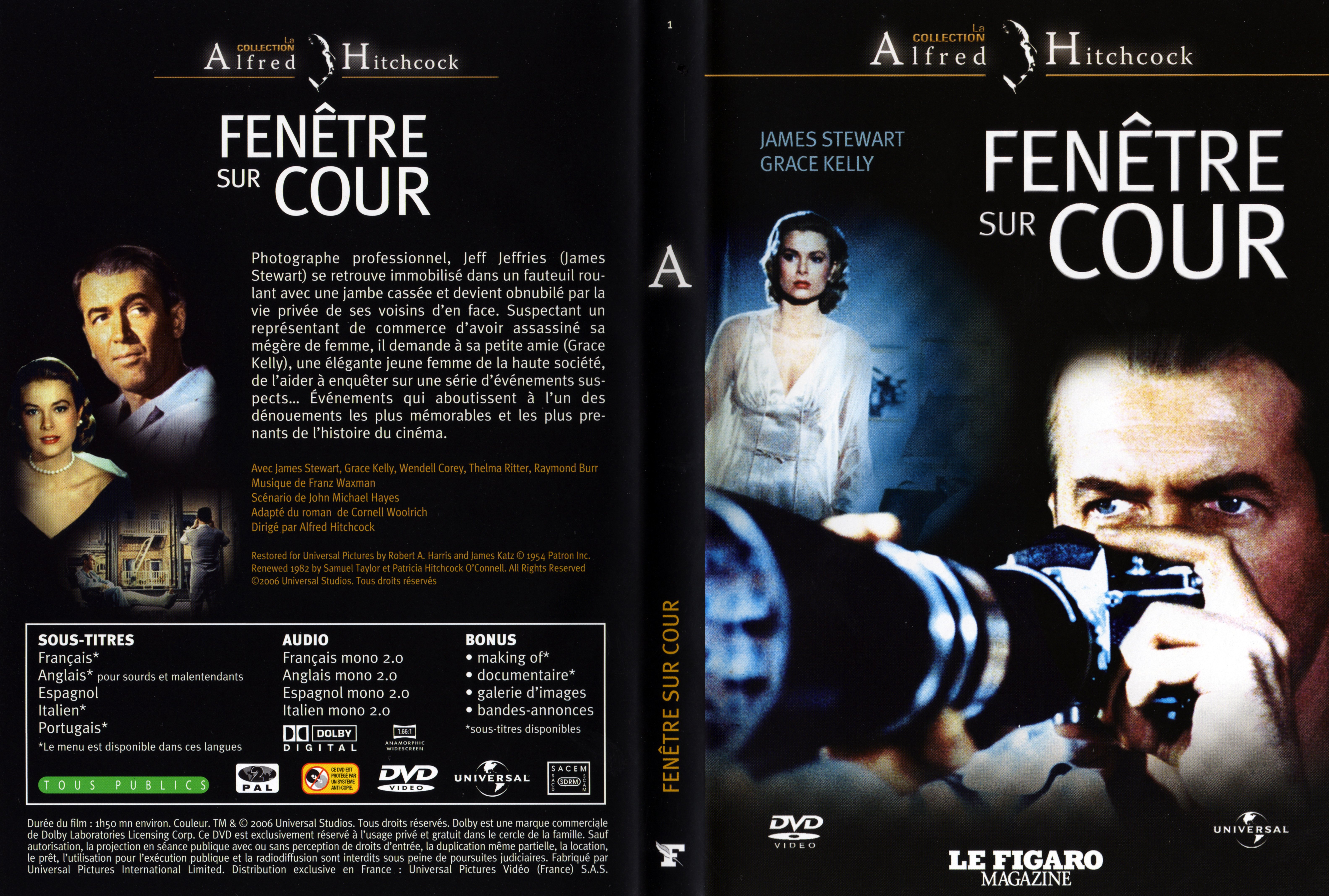 Jaquette DVD Fenetre sur cour (Hitchcock) v2
