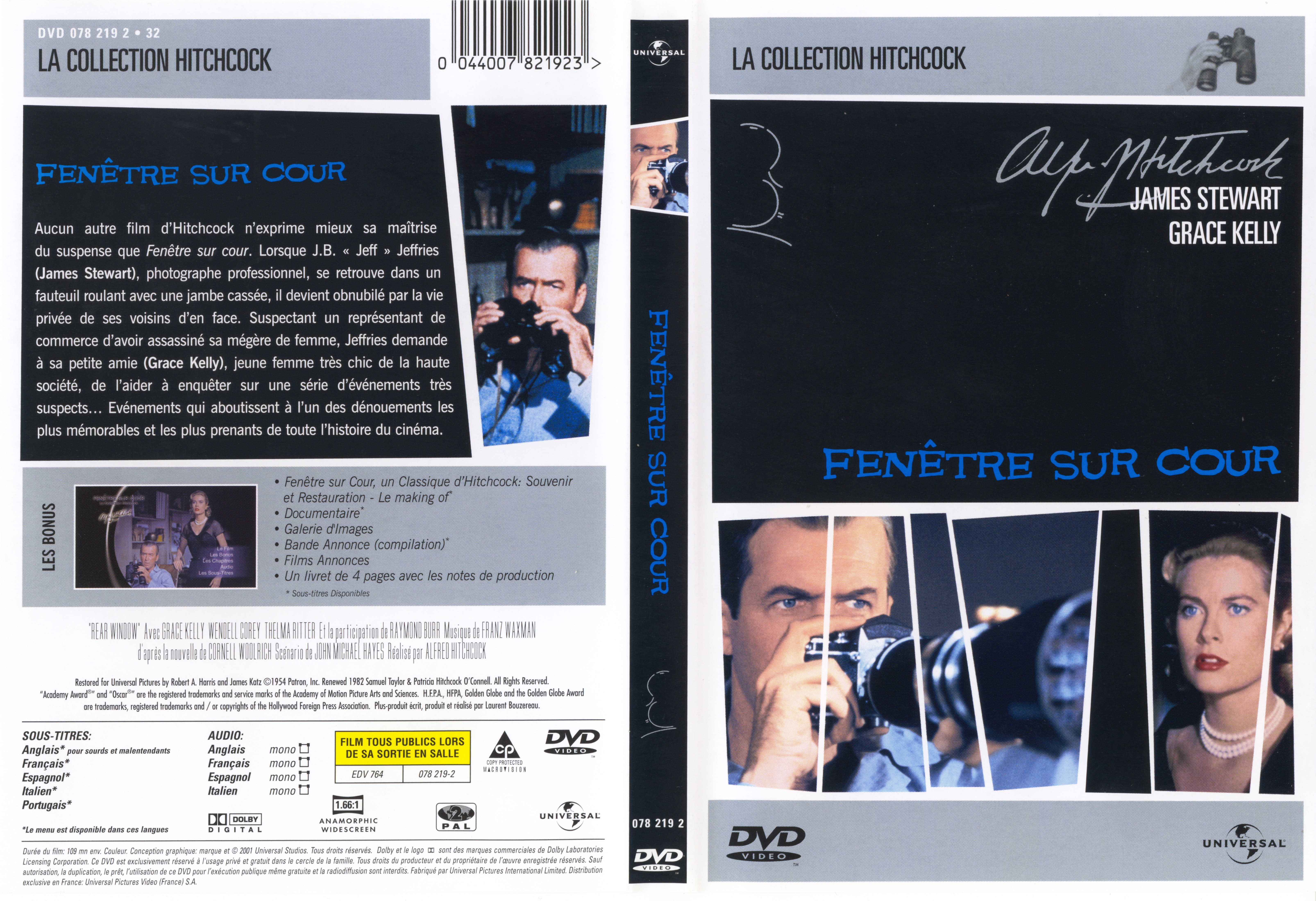 Jaquette DVD Fenetre sur cour (Hitchcock) v3