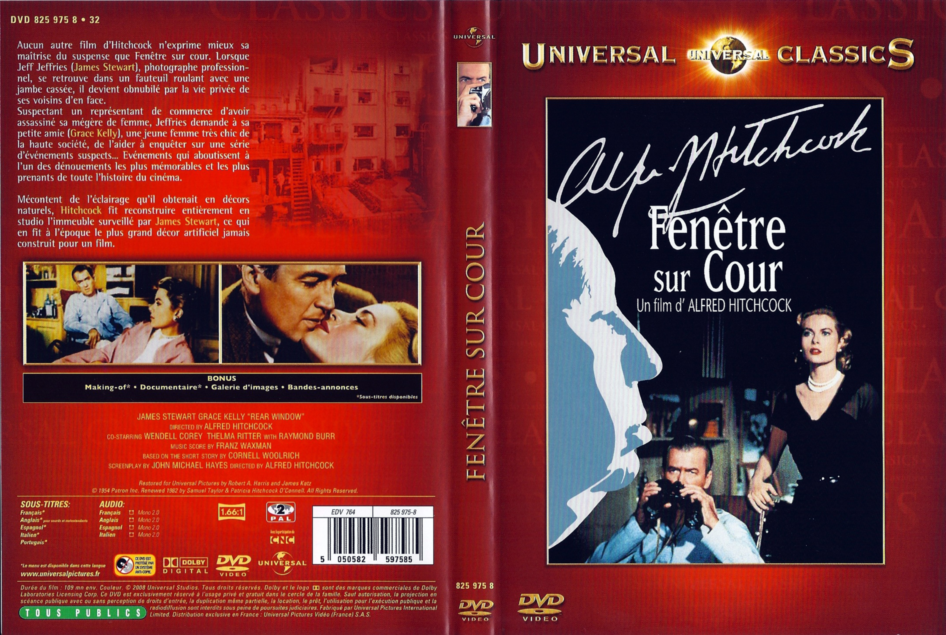 Jaquette DVD Fenetre sur cour (Hitchcock) v4