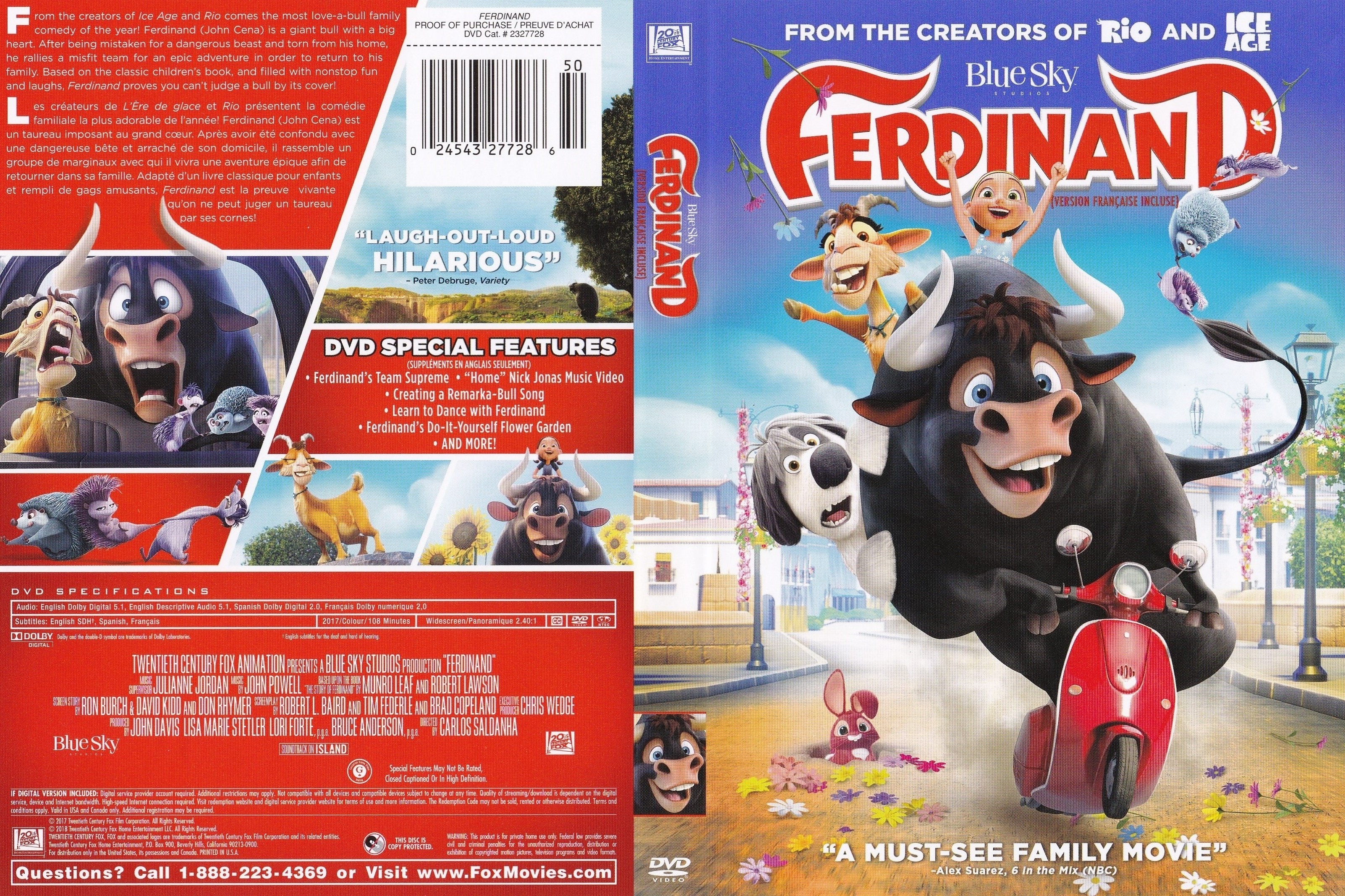 Jaquette DVD Ferdinand (Canadienne)