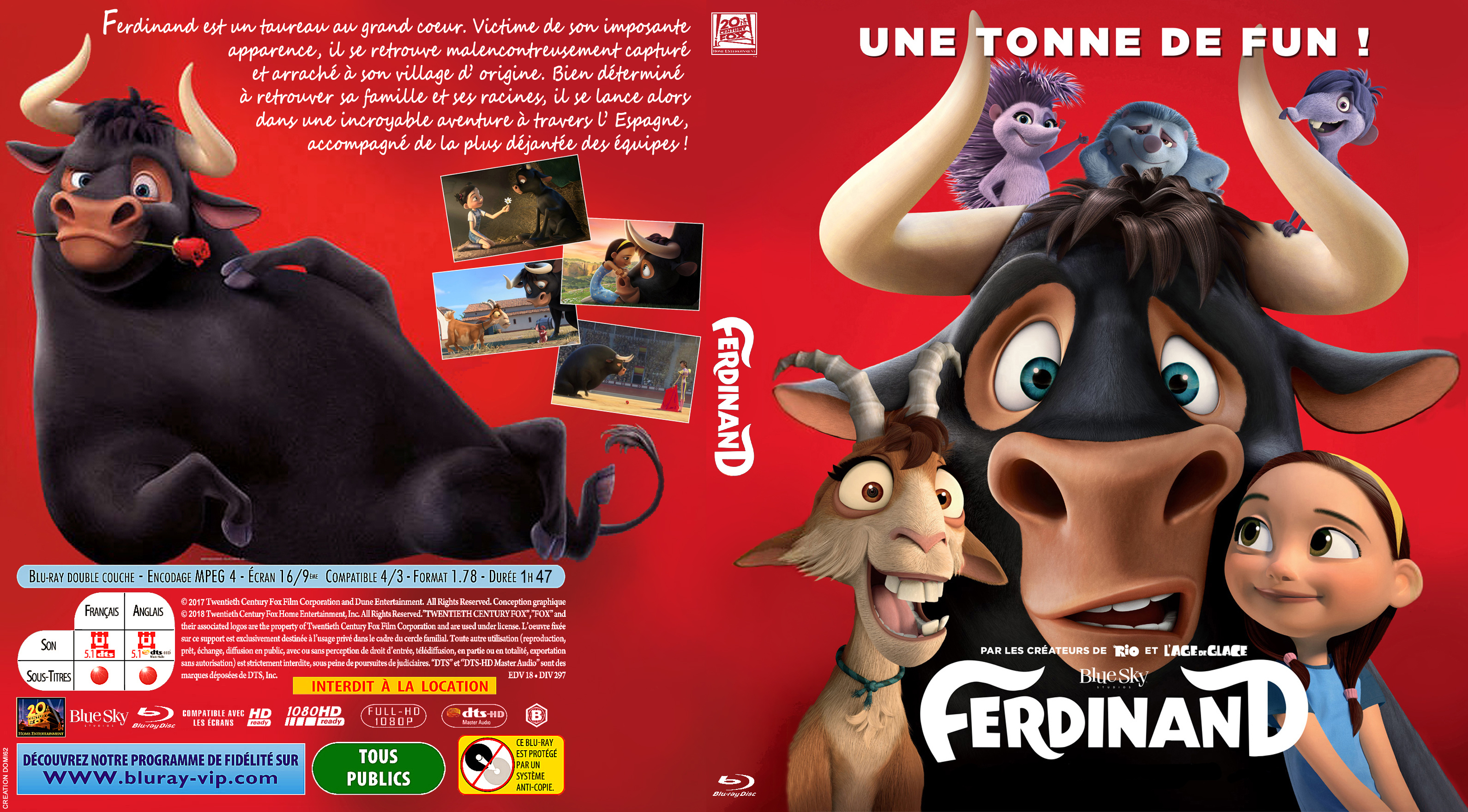 Jaquette DVD Ferdinand custom (BLU-RAY)