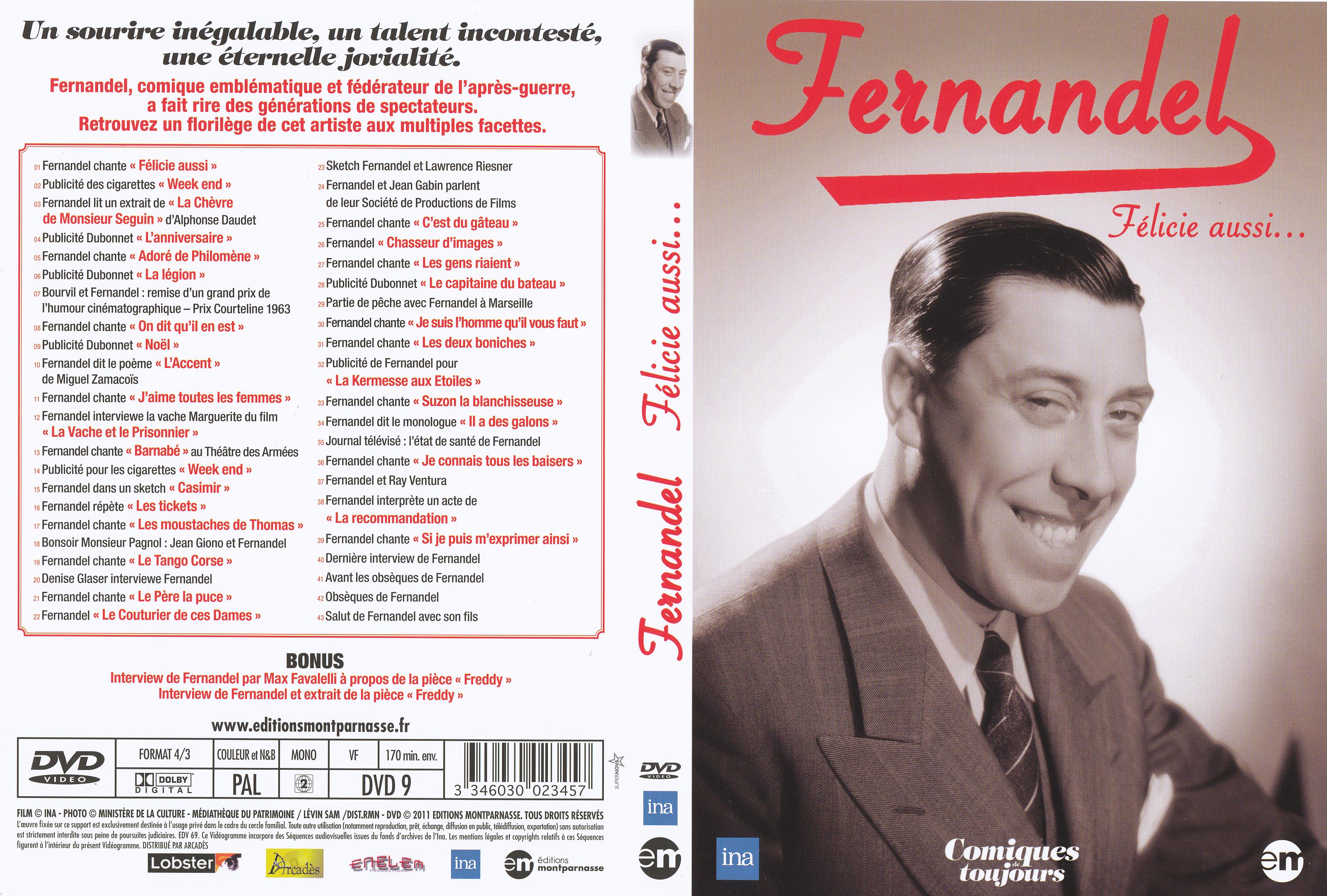 Jaquette DVD Fernandel Felicie aussi