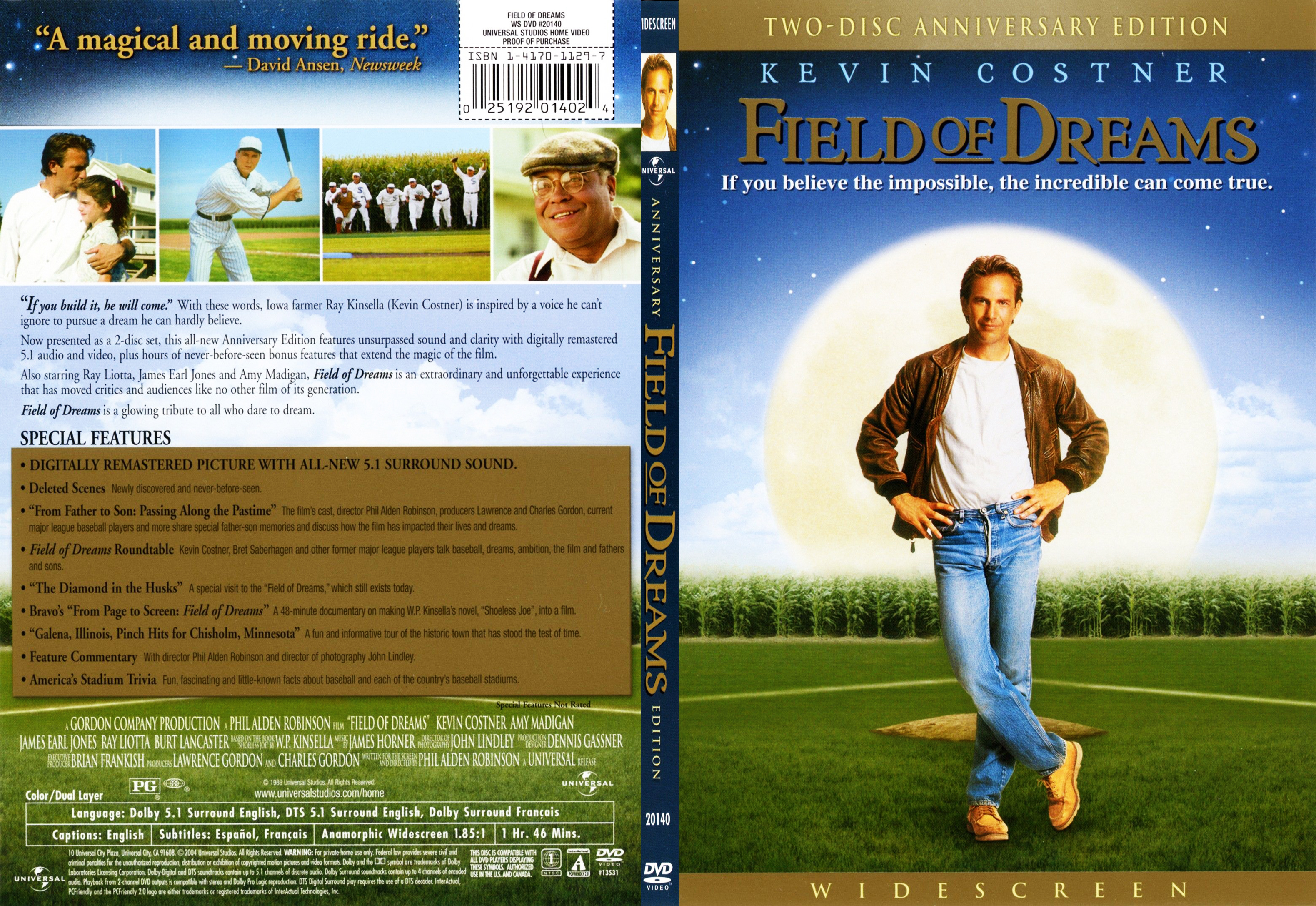Jaquette DVD Field of dreams Zone 1 - SLIM