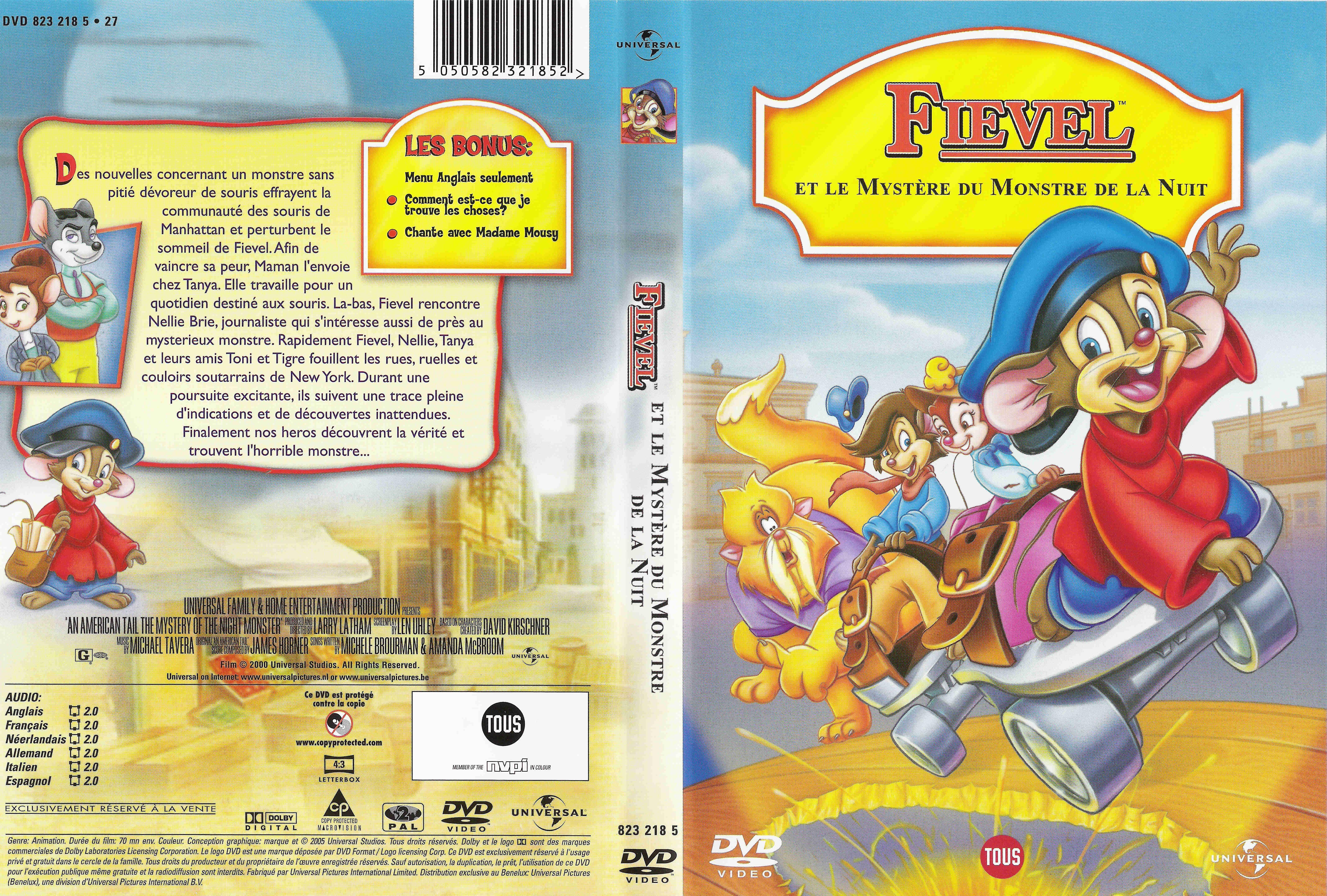 Jaquette DVD Fievel et le mystre du monstre de la nuit