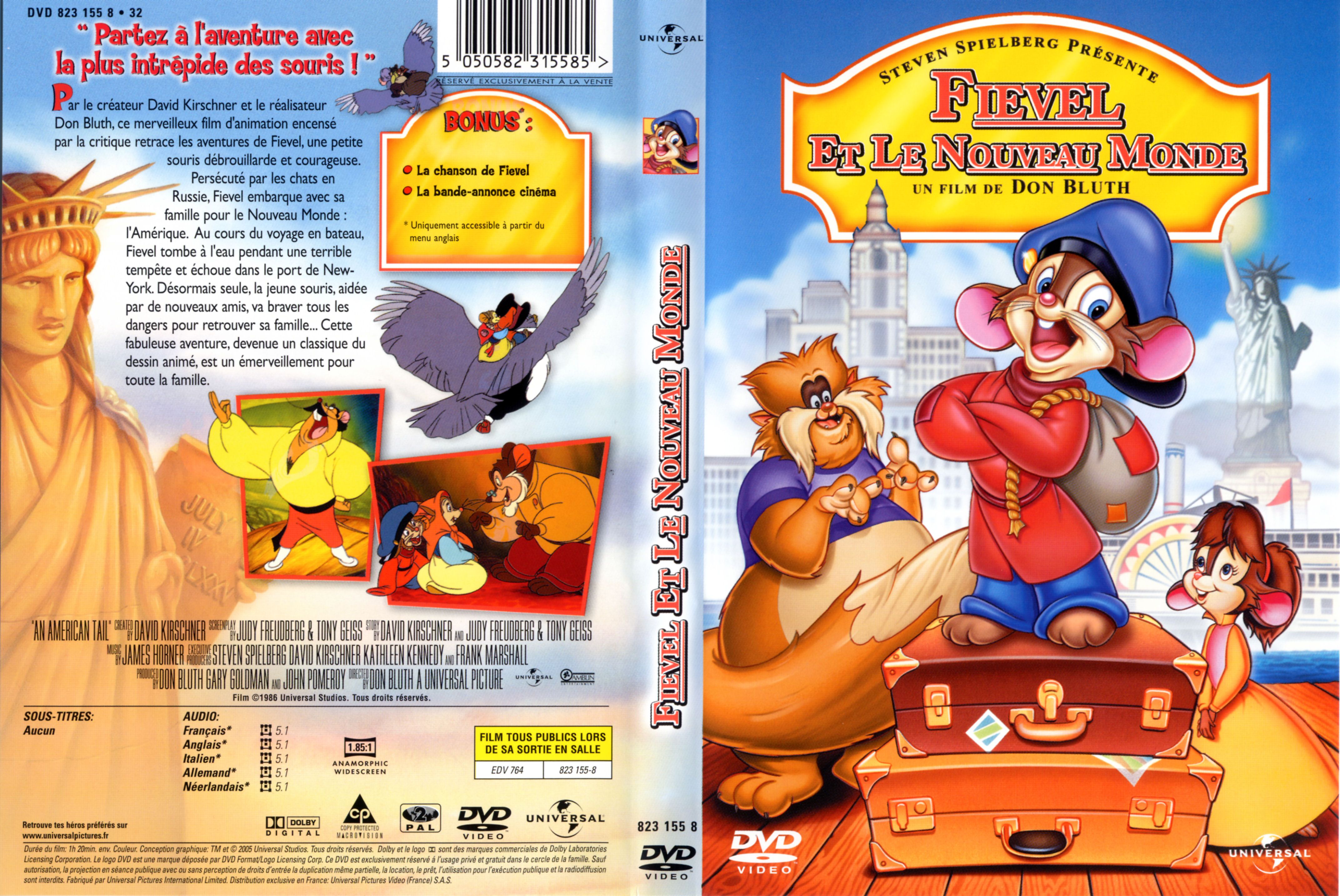 Jaquette DVD Fievel et le nouveau monde