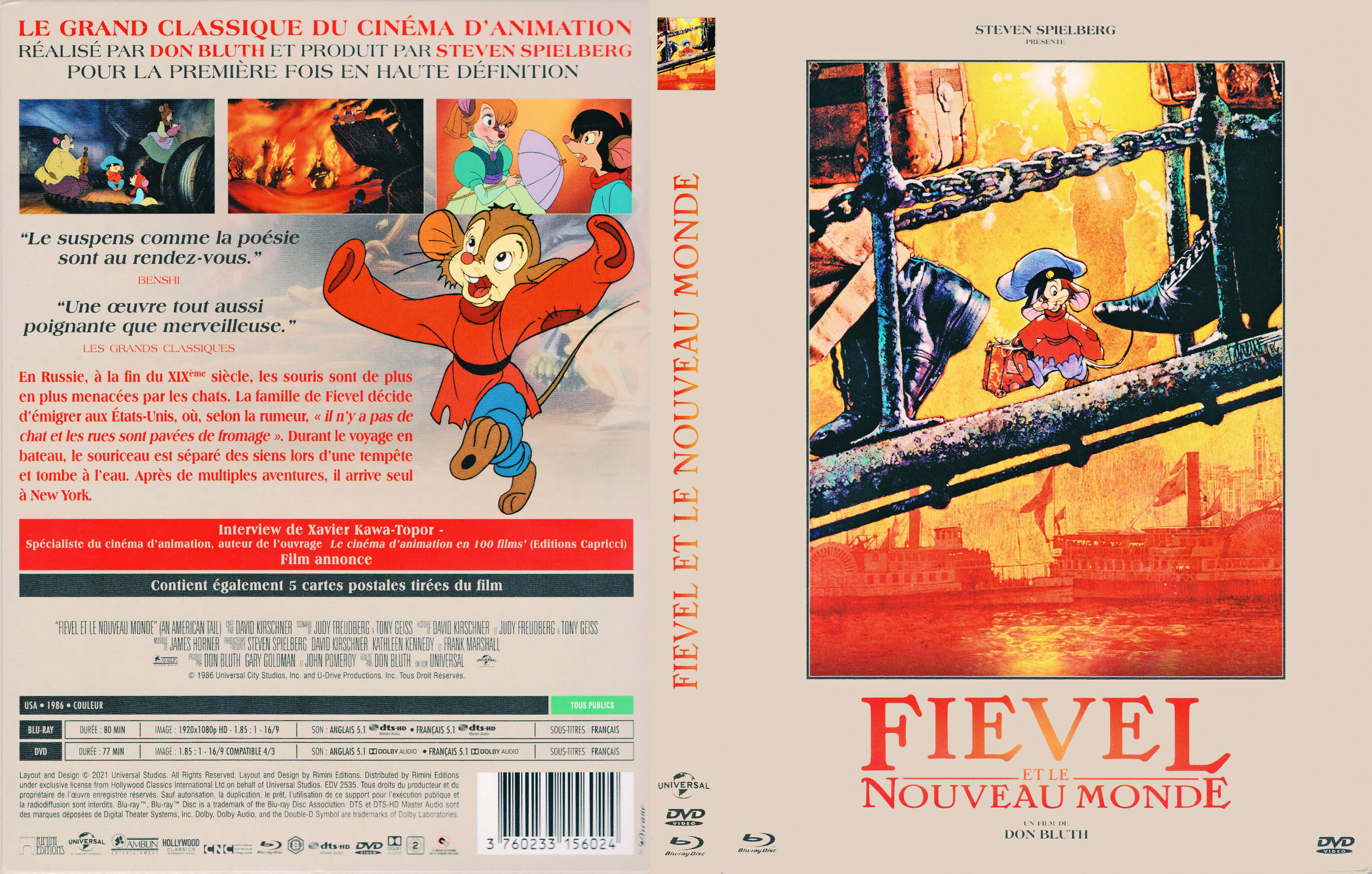 Jaquette DVD Fievel et le nouveau monde (BLU-RAY)