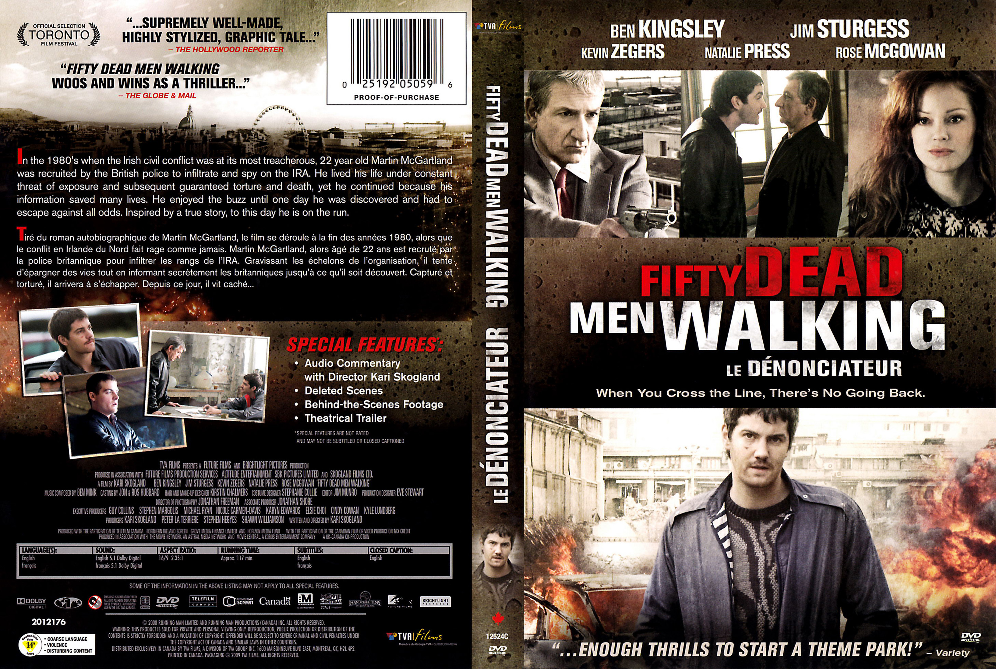 Jaquette DVD Fifty dead men walking - Le dnonciateur (Canadienne)
