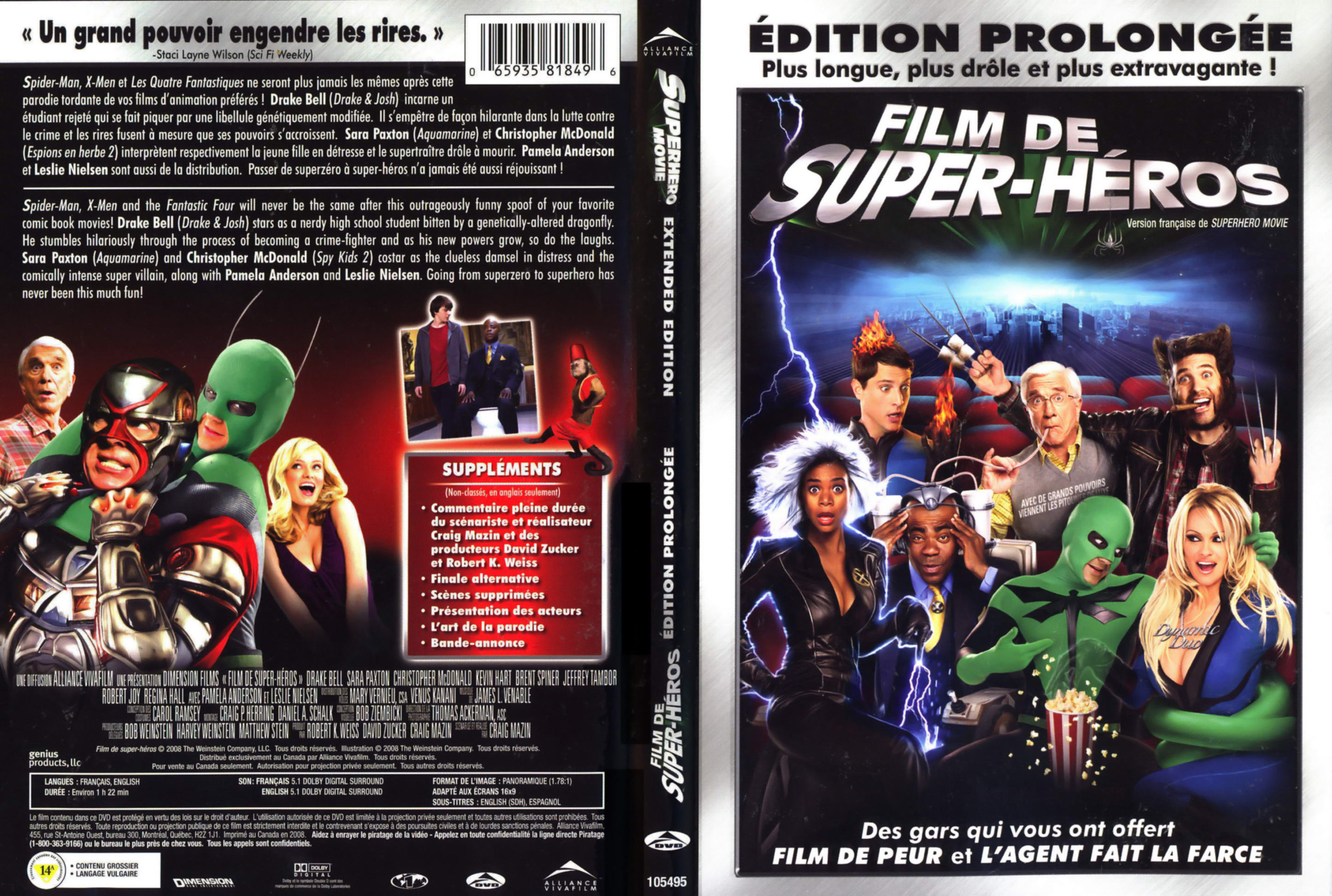 Jaquette DVD Film de super heros - Superhero movie