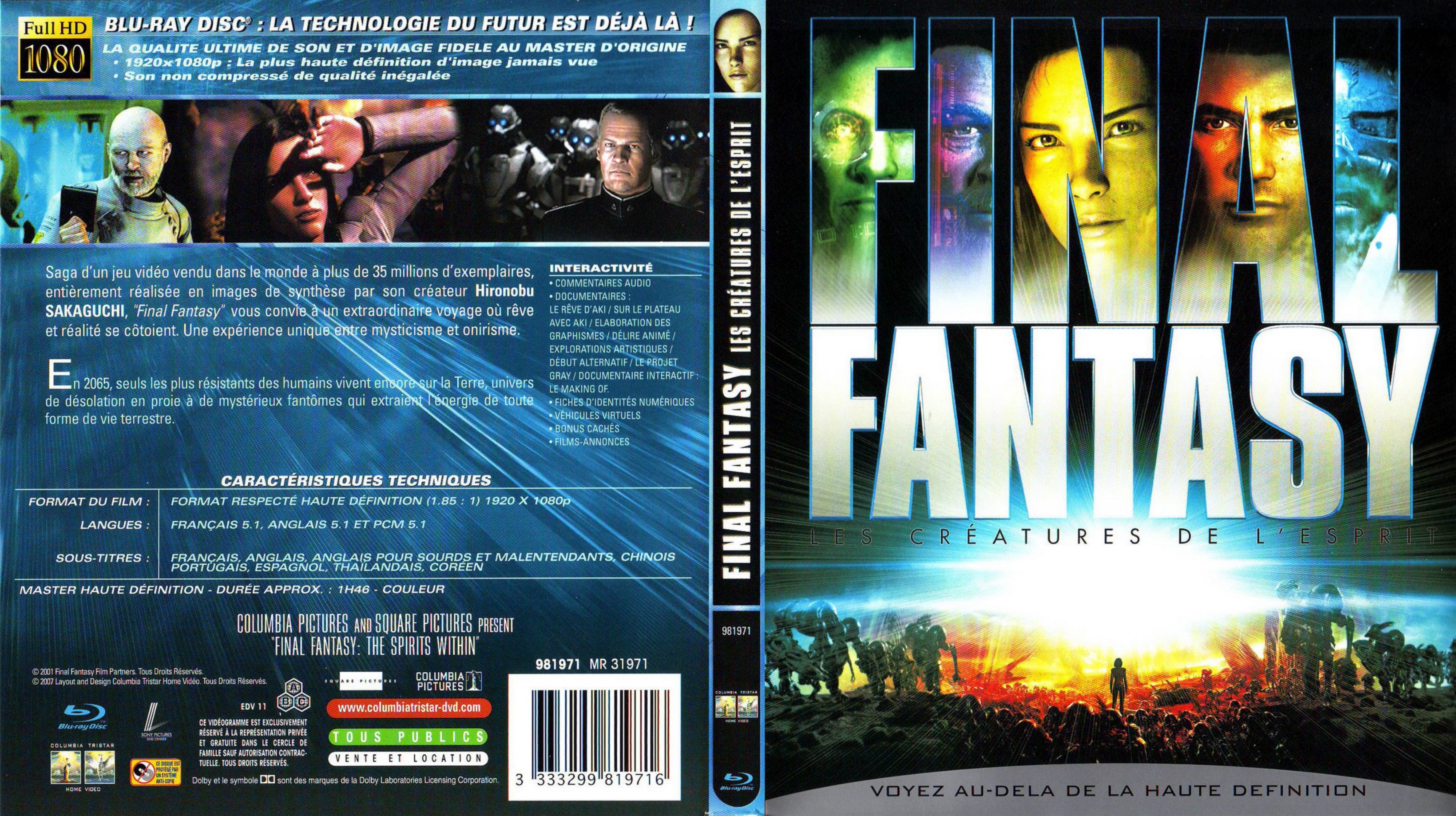 Jaquette DVD Final Fantasy (BLU-RAY)