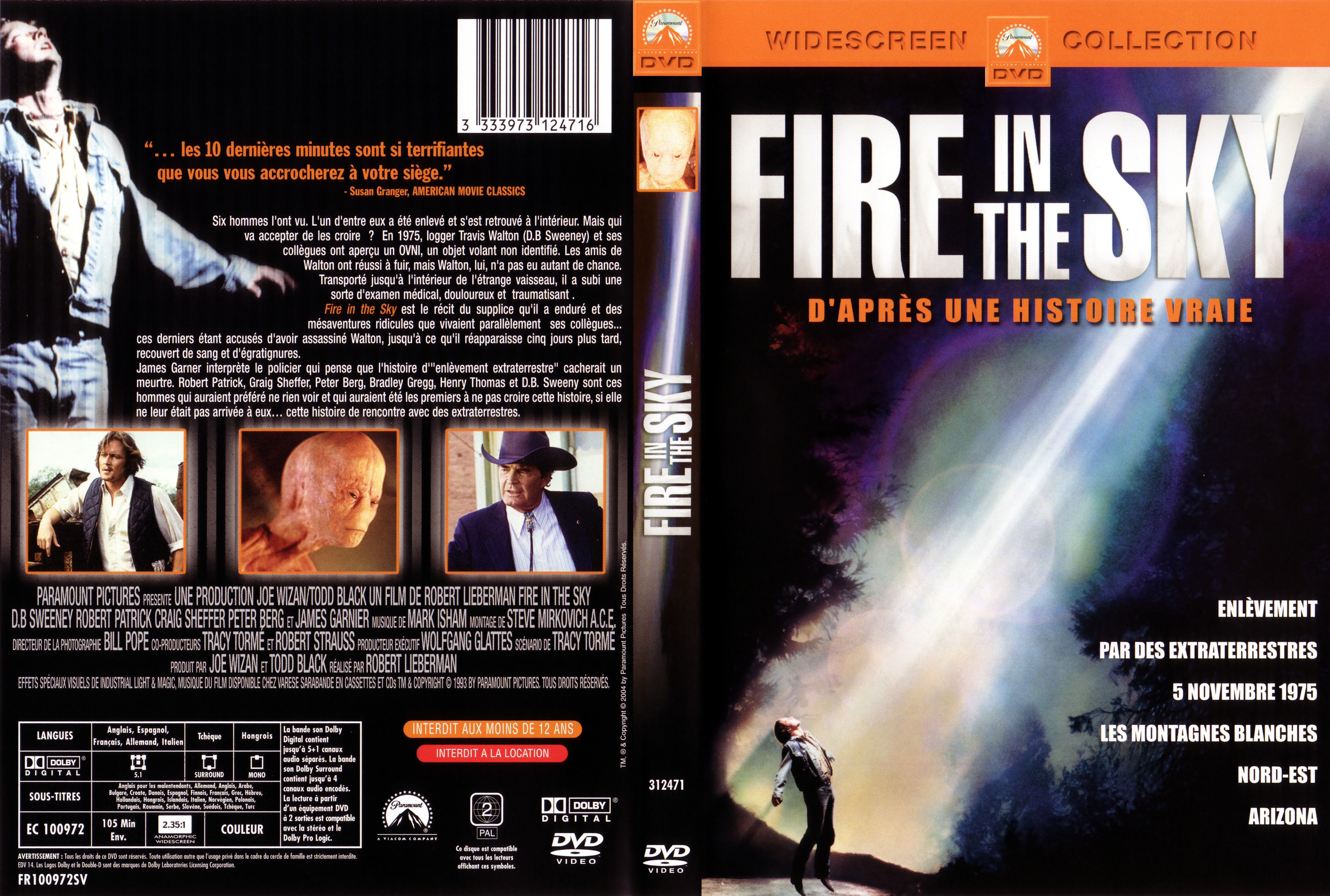 Jaquette DVD Fire in the sky