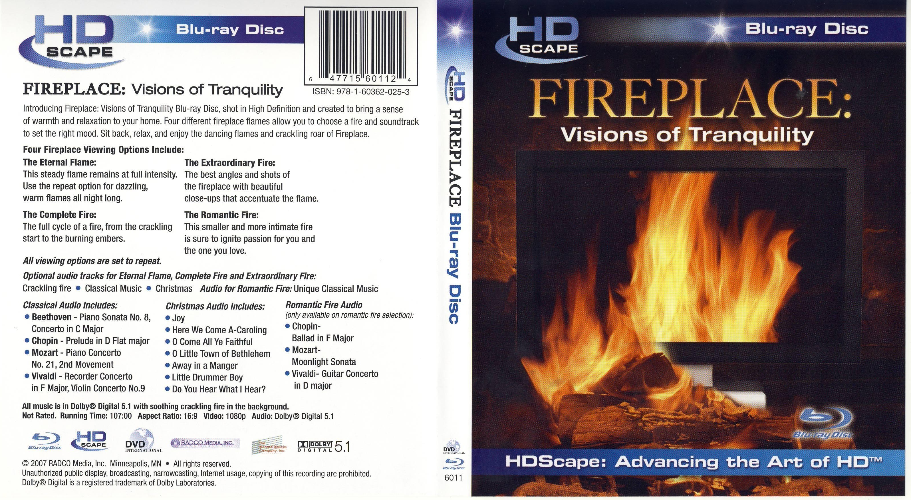 Jaquette DVD Fireplace Visions Of Tranquility Zone 1 (BLU-RAY)