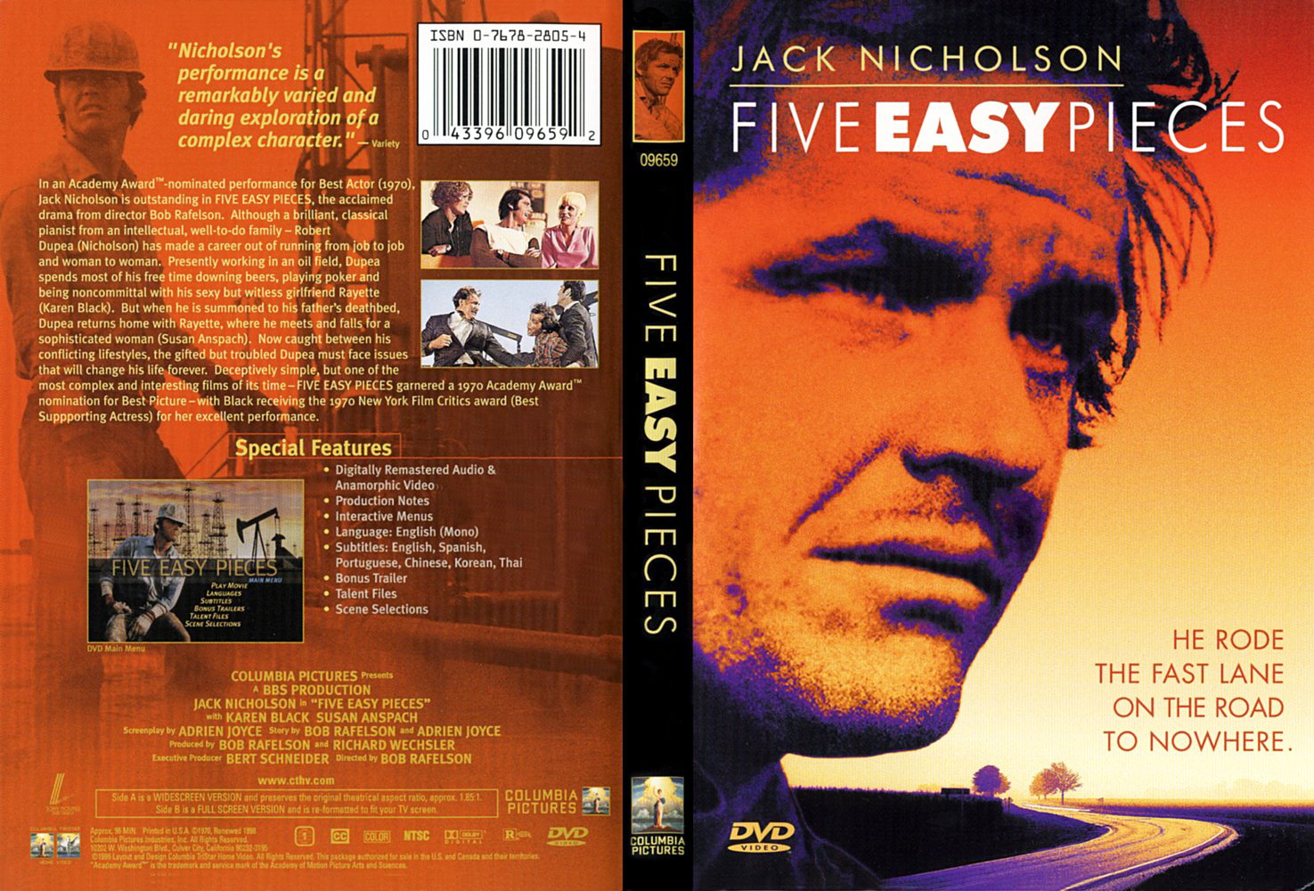Jaquette DVD Five easy pieces