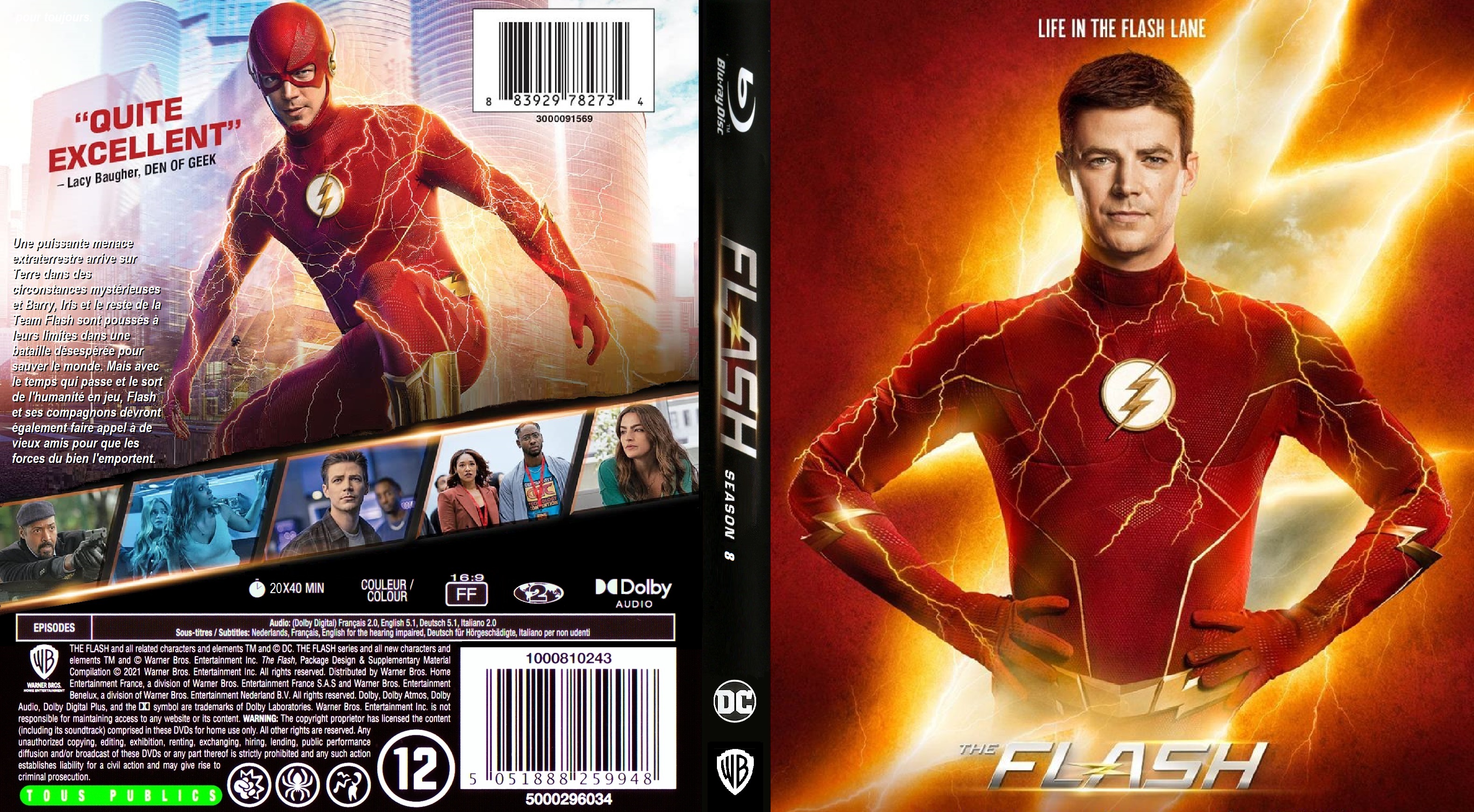 Jaquette DVD Flash saison 8  BLU RAY custom