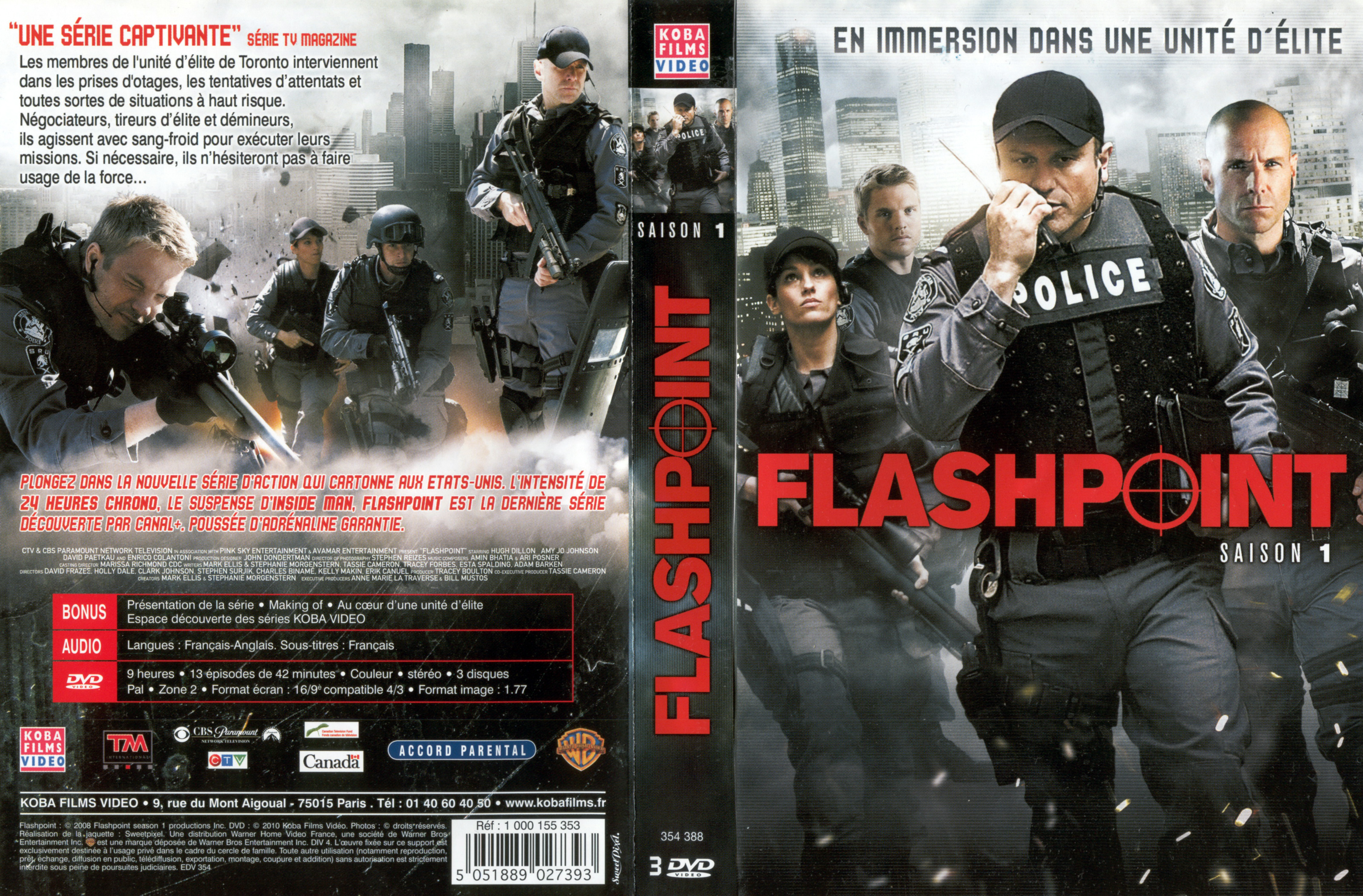 Jaquette DVD Flashpoint Saison 1 COFFRET
