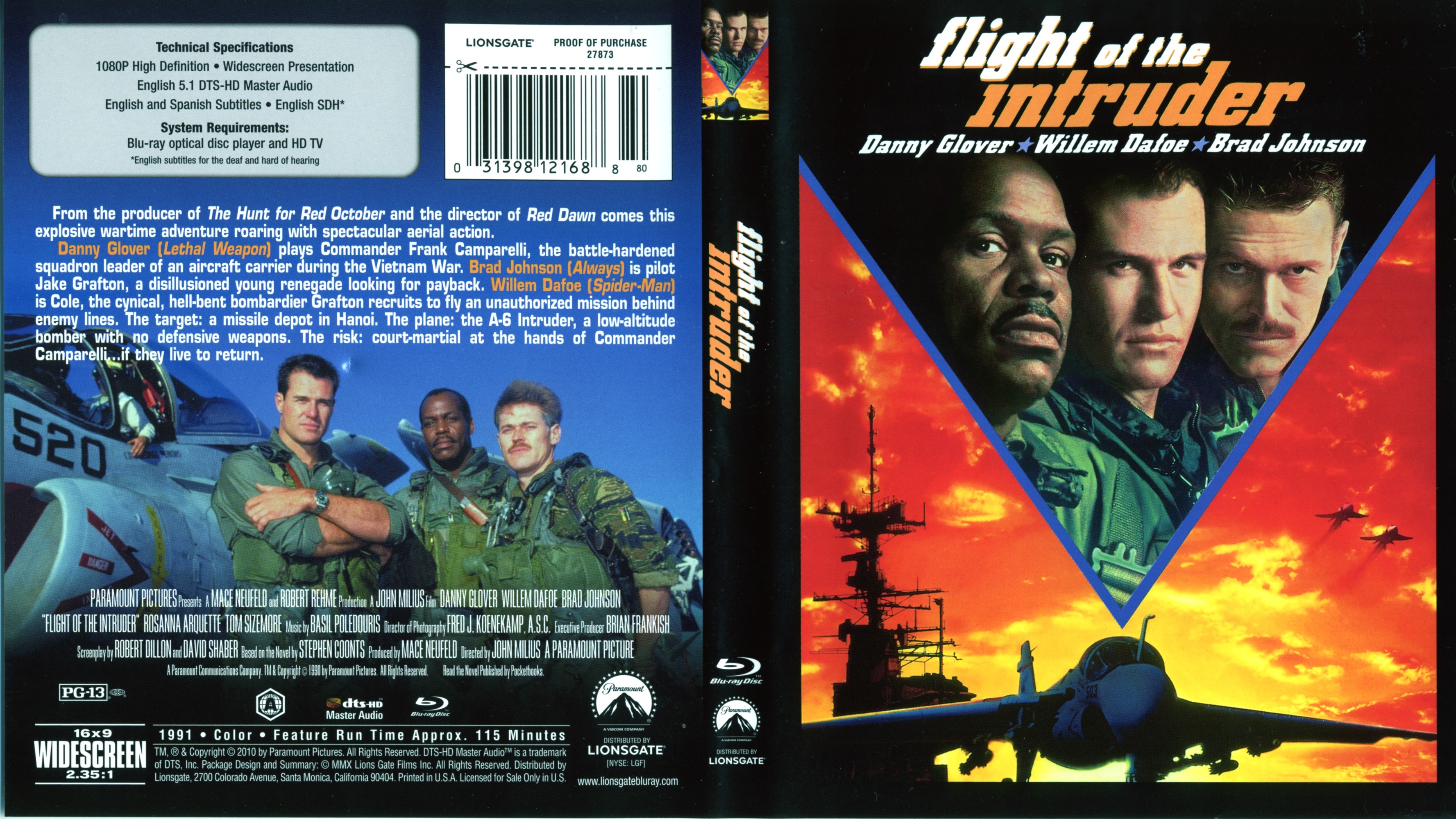 Jaquette DVD Flight of the intruder Zone 1 (BLU-RAY)