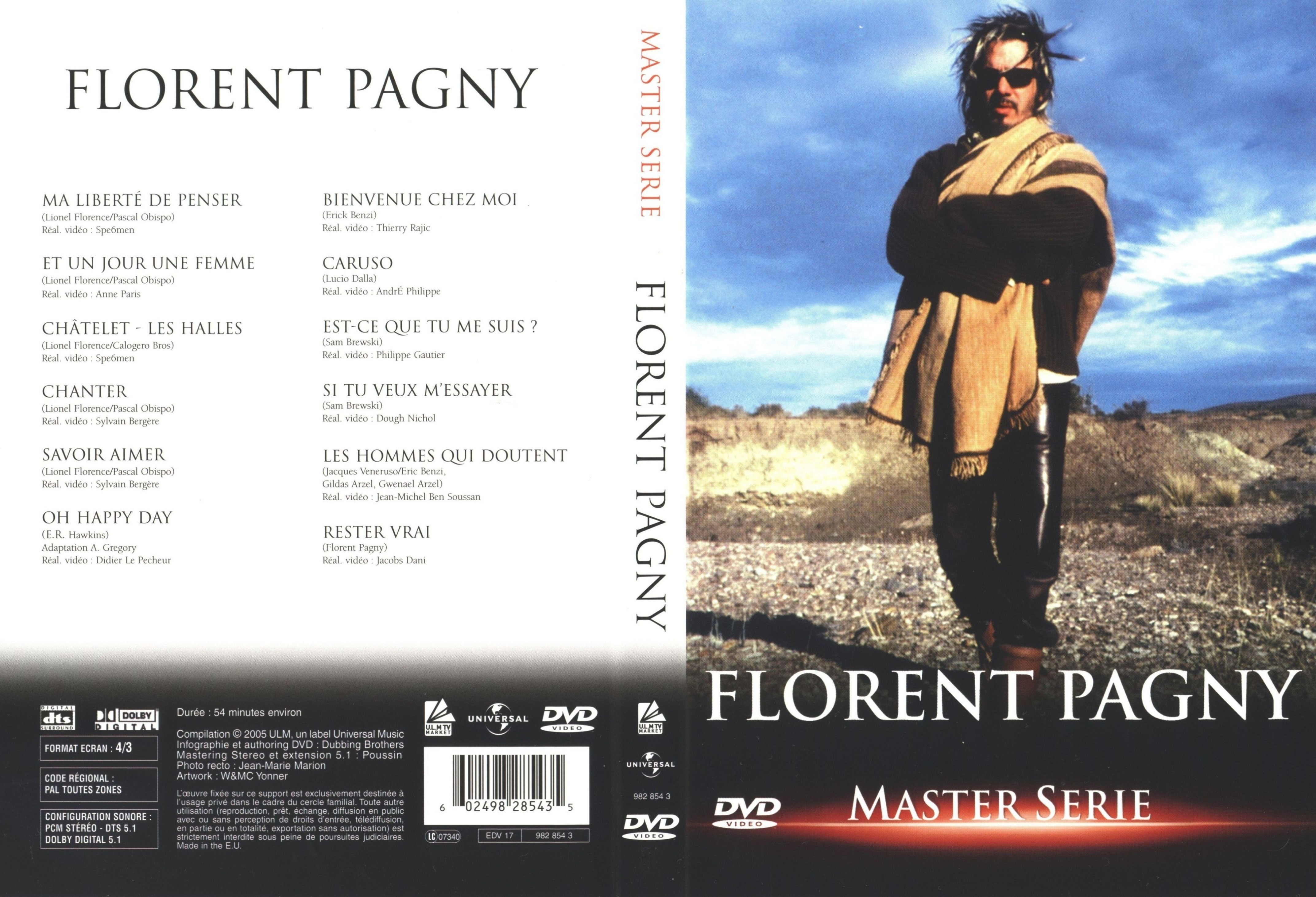 Jaquette DVD Florent Pagny Master Serie