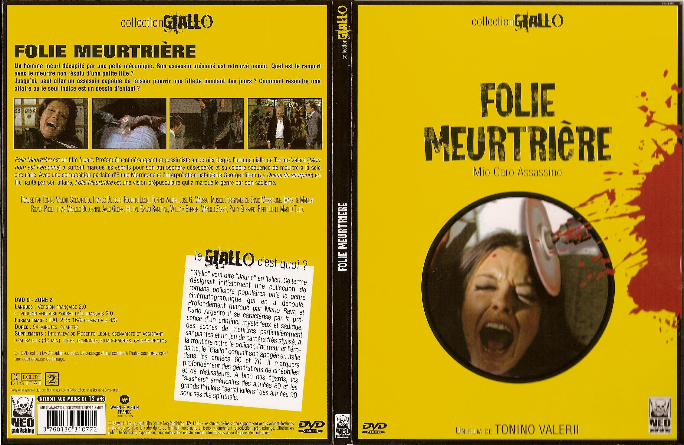 Jaquette DVD Folie meurtrire