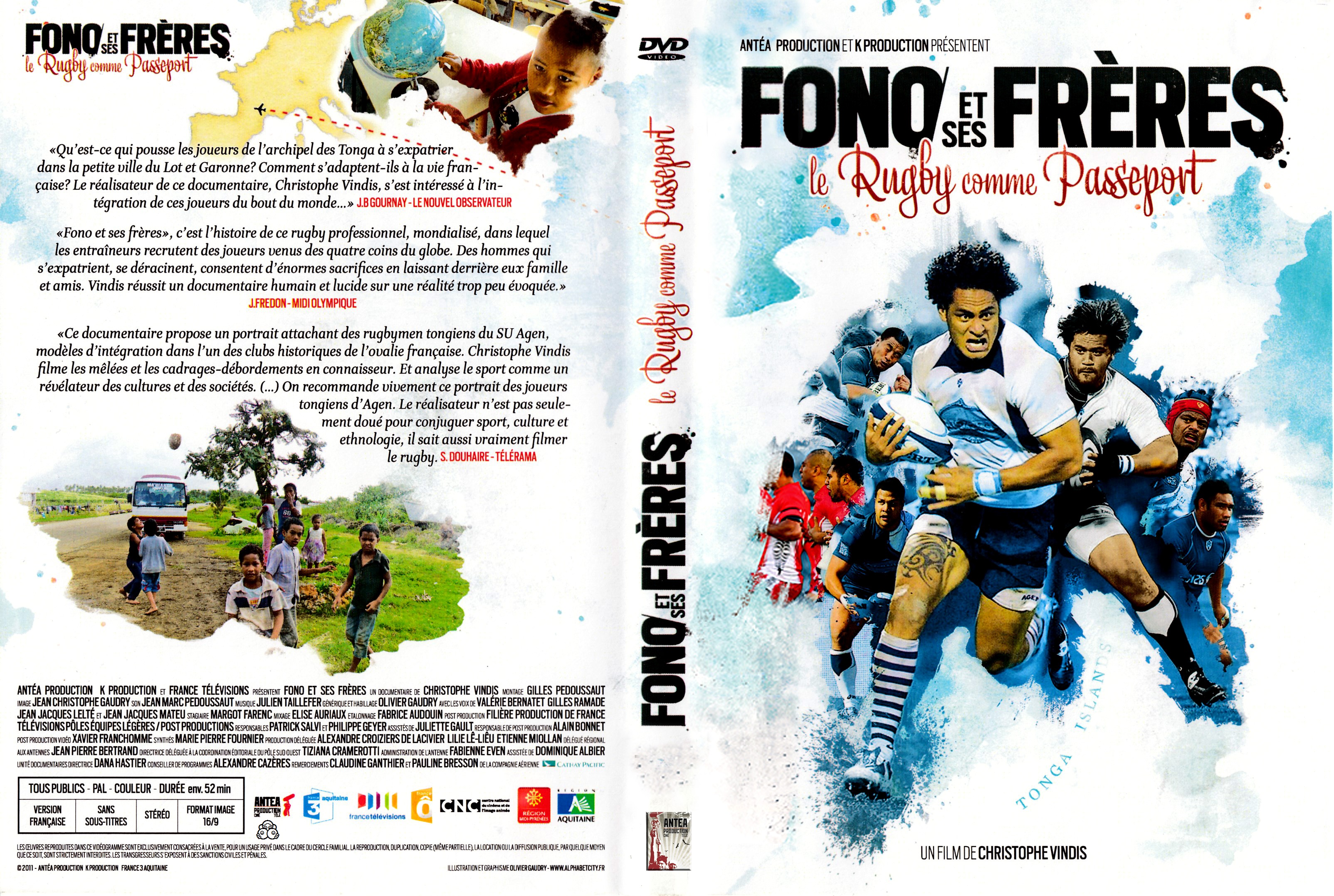 Jaquette DVD Fono et ses frres - Le rugby comme passeport