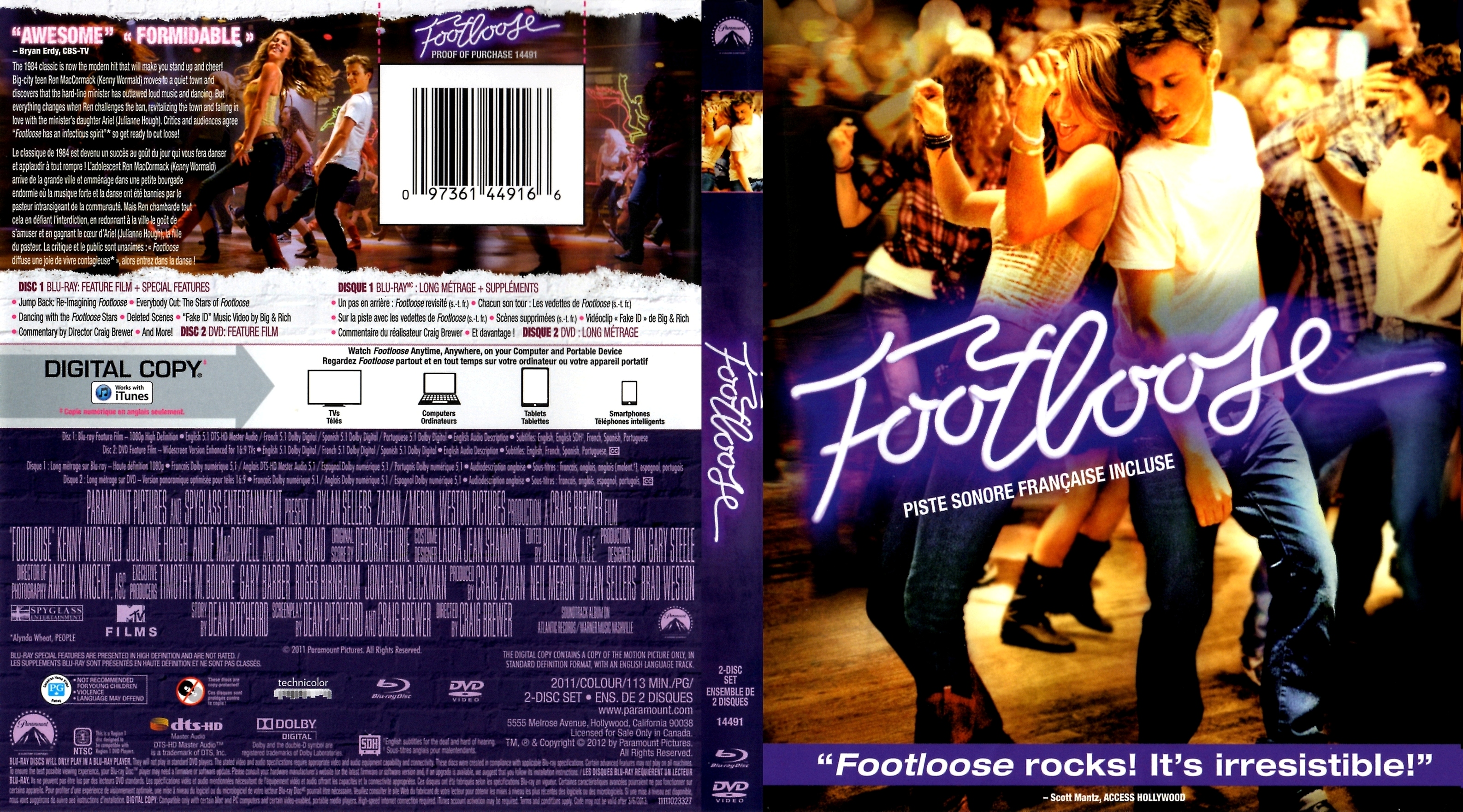 Jaquette DVD Footloose (2011) (Canadienne) (BLU-RAY)