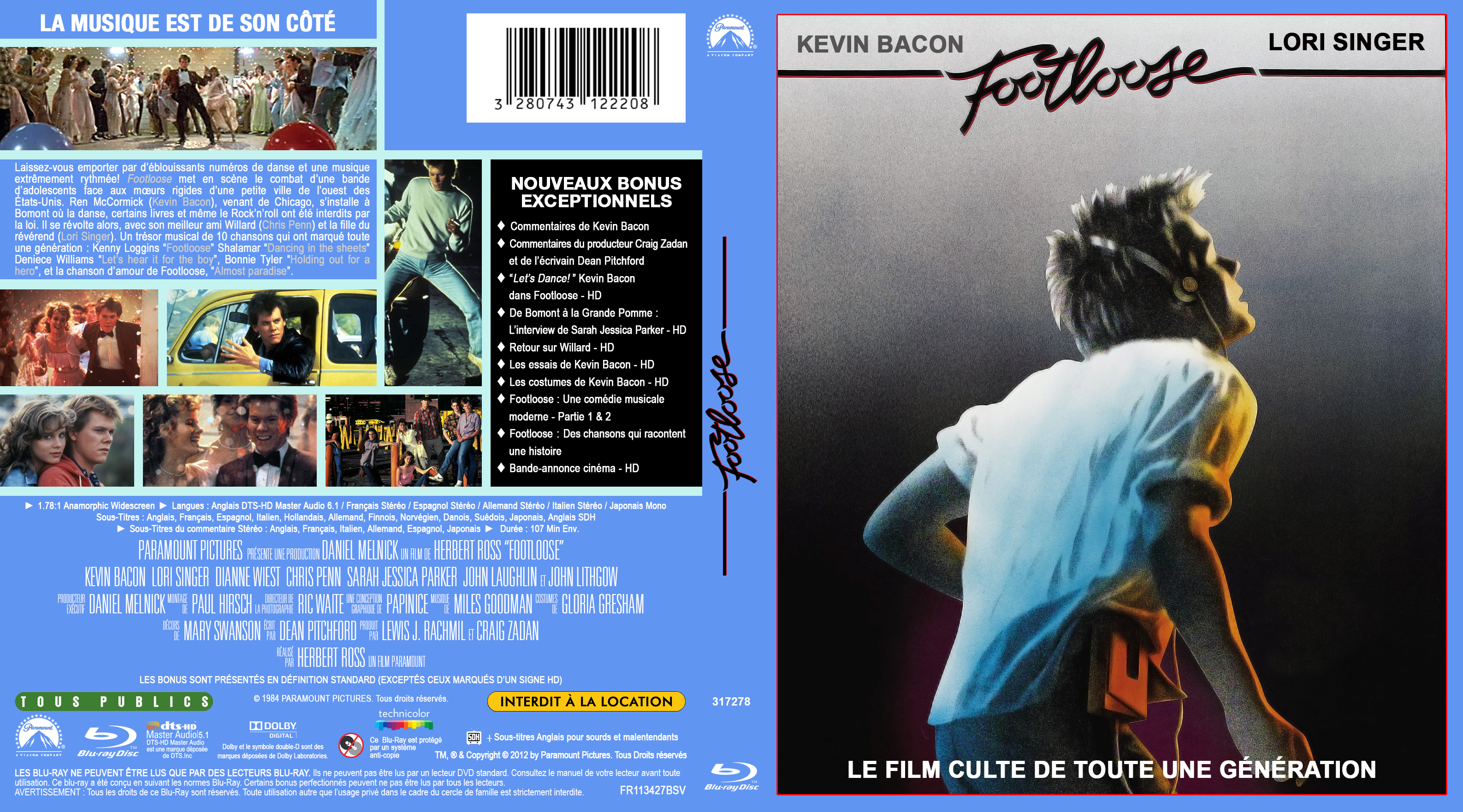 Jaquette DVD Footloose custom (BLU-RAY)