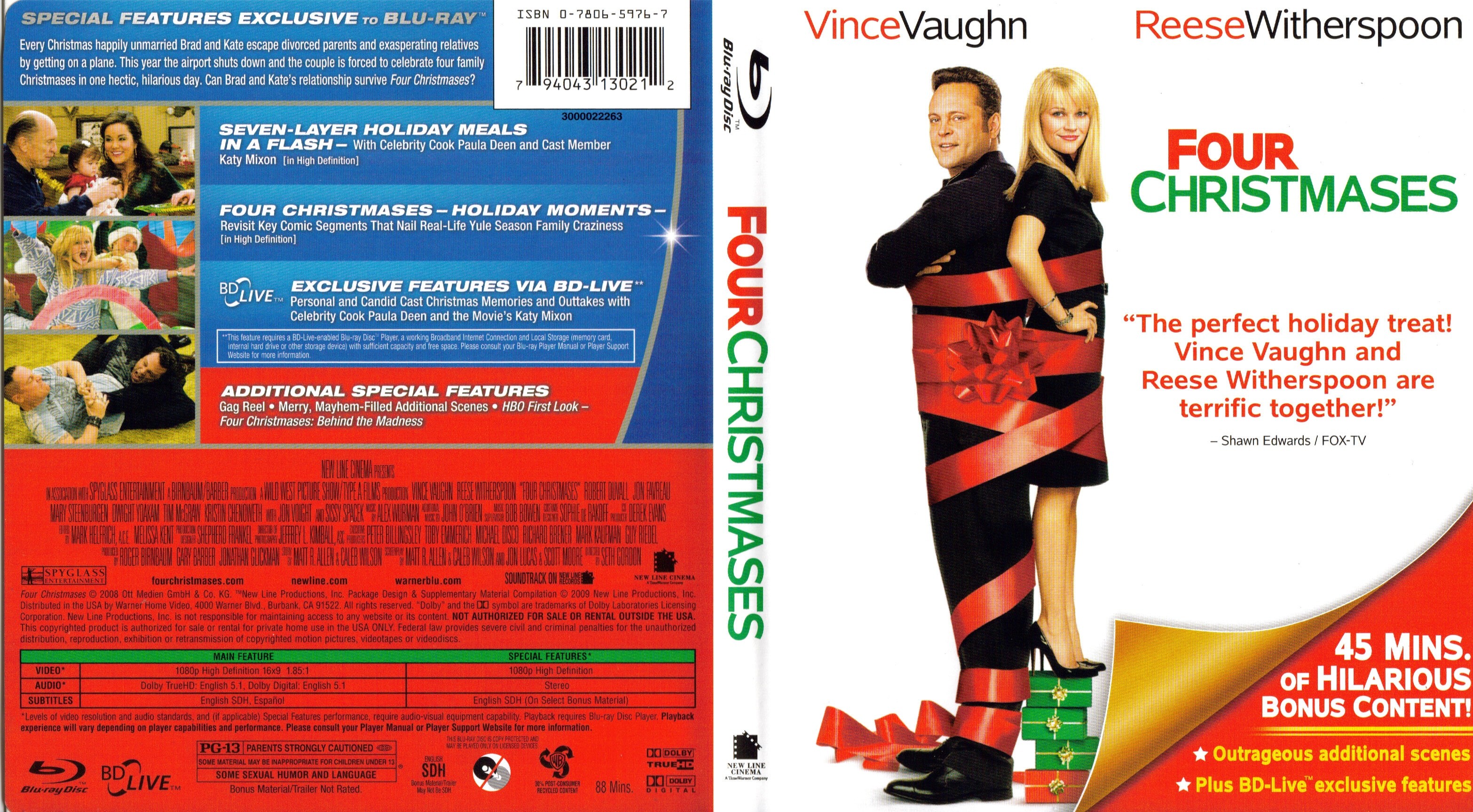 Jaquette DVD Four Christmases - Tout sauf en famille Zone 1 (BLU-RAY)