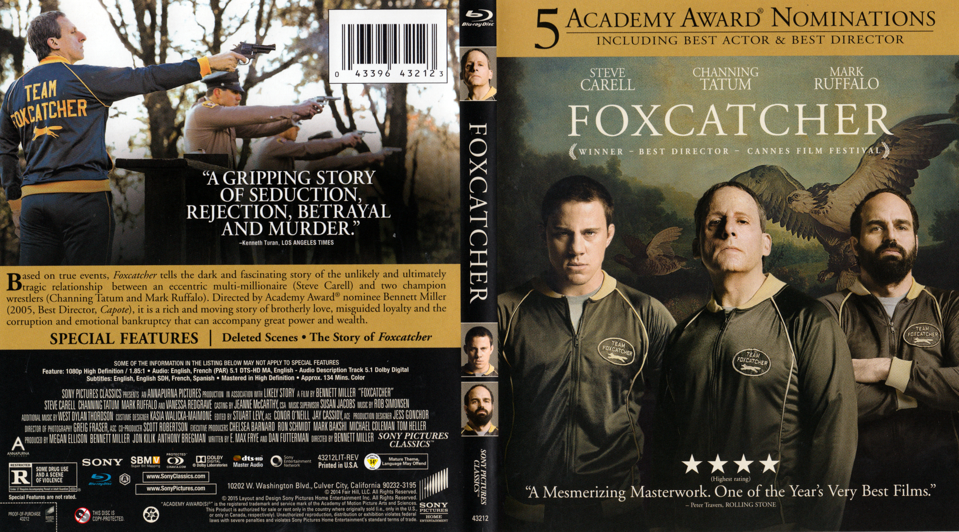 Jaquette DVD Foxcatcher Zone 1 (BLU-RAY)