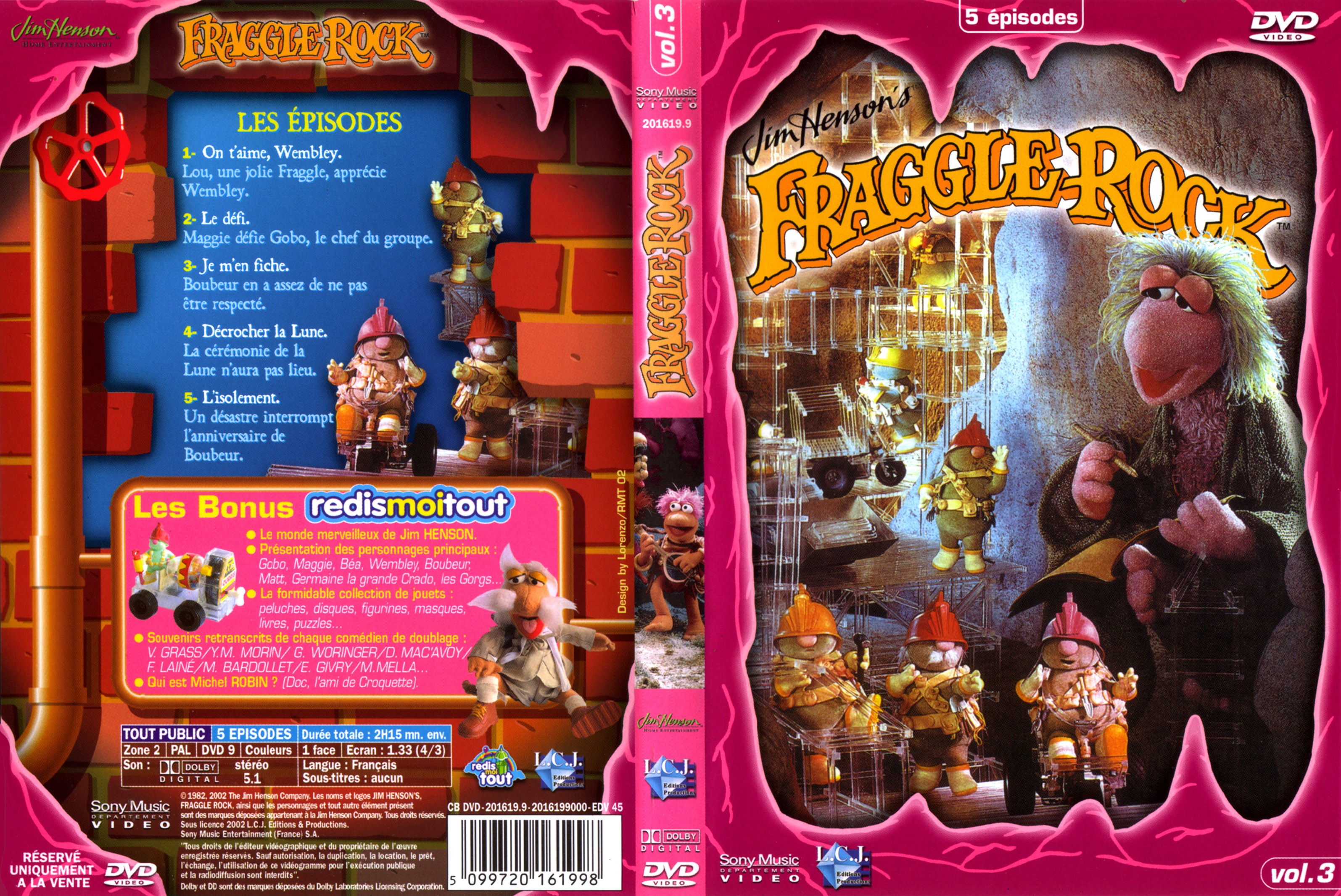 Jaquette DVD Fraggle rock vol 3