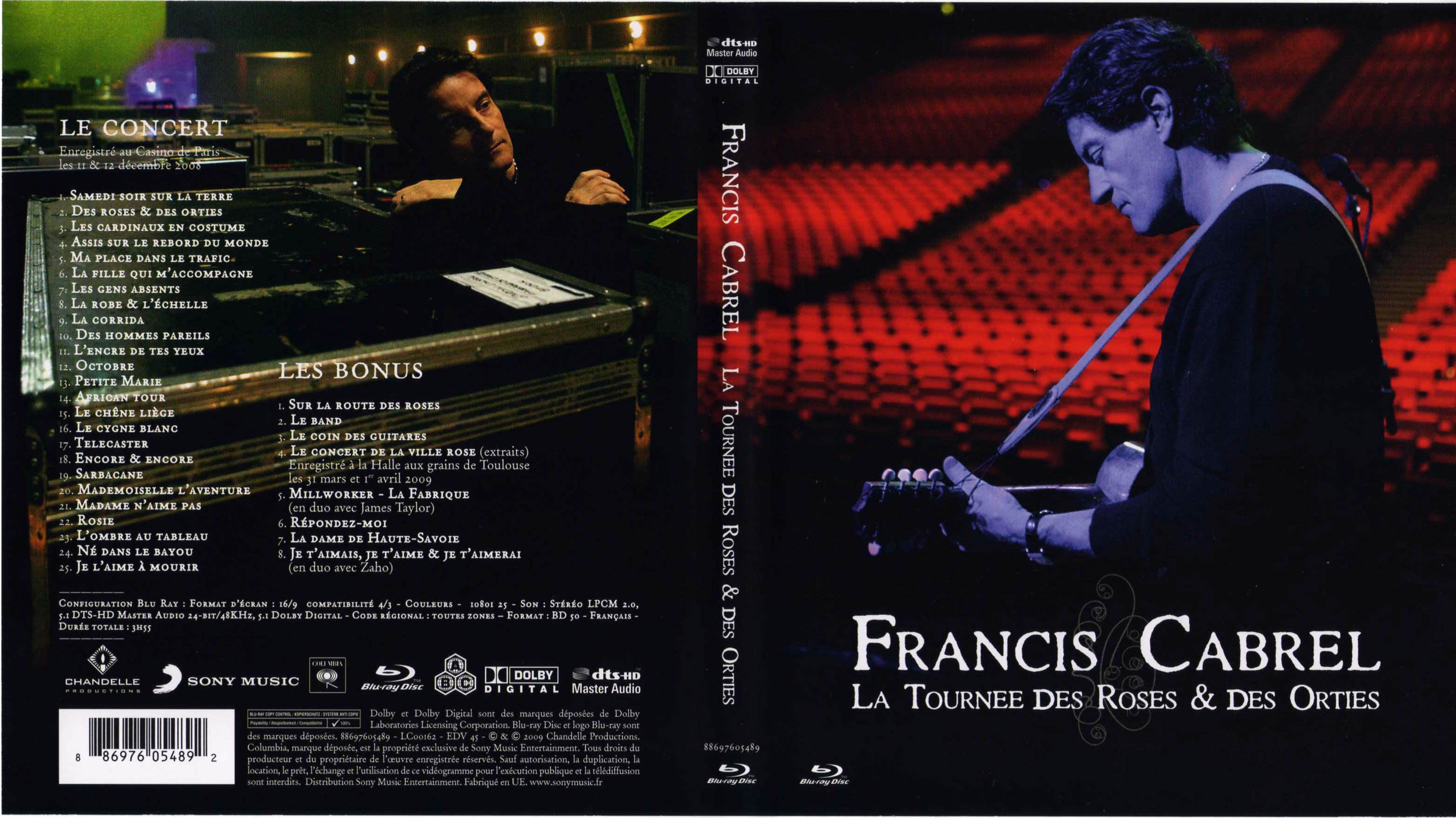 Jaquette DVD Francis Cabrel La tourne des roses et des orties (BLU-RAY)