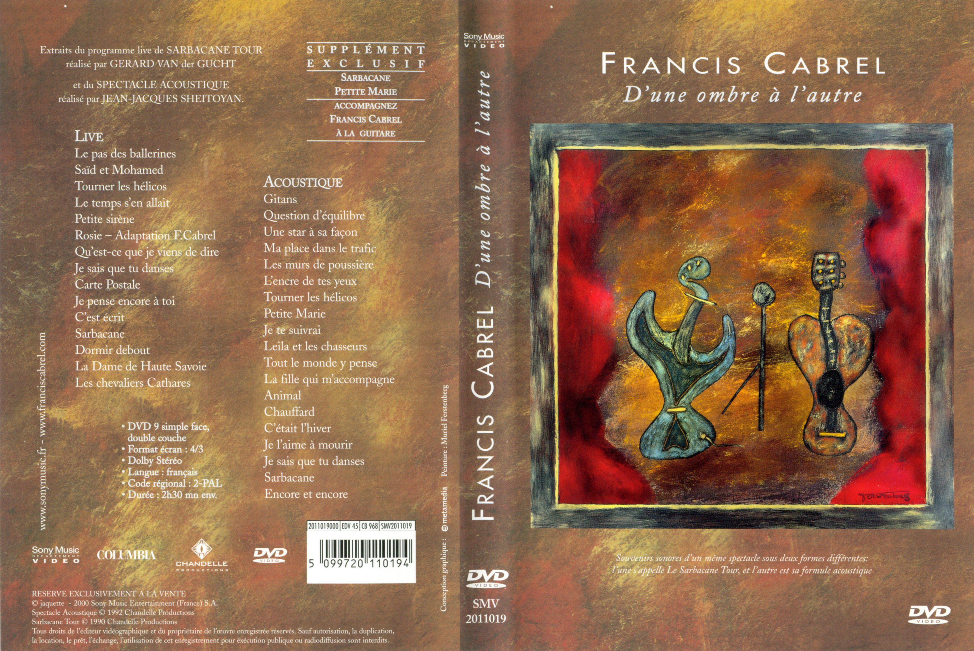 Jaquette DVD Francis Cabrel d