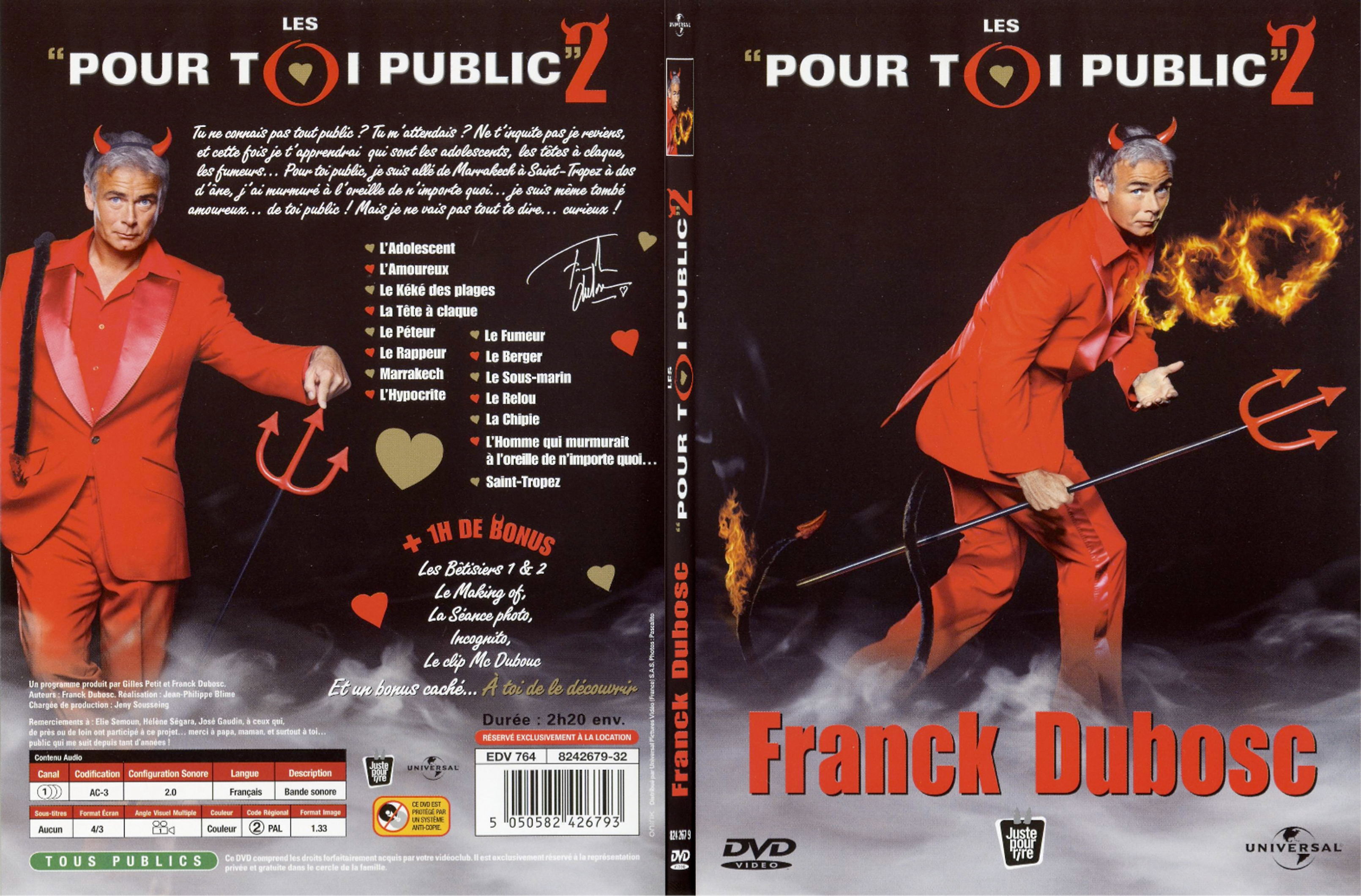 Jaquette DVD Franck Dubosc pour oi public 2 - SLIM