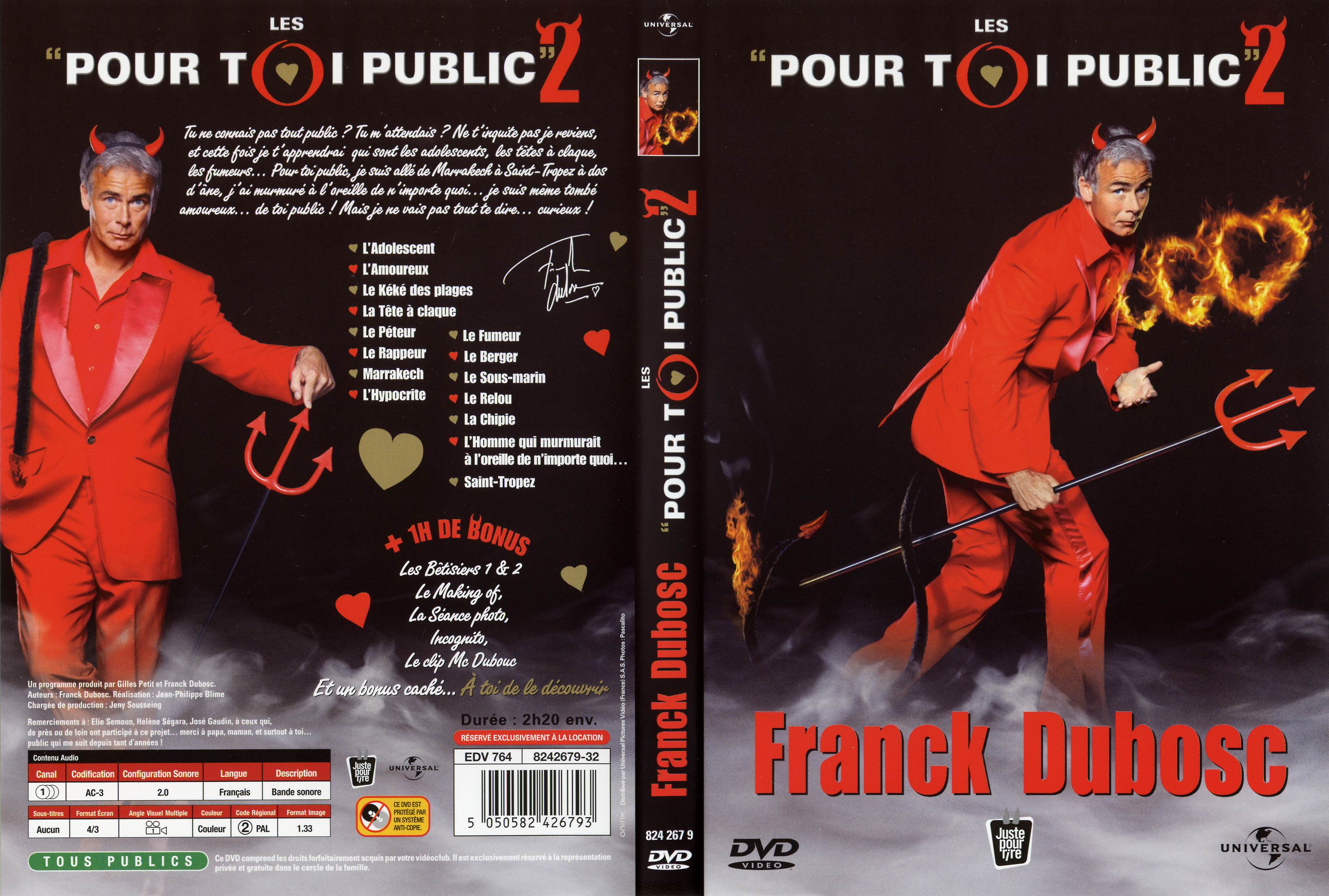 Jaquette DVD Franck Dubosc pour toi public 2