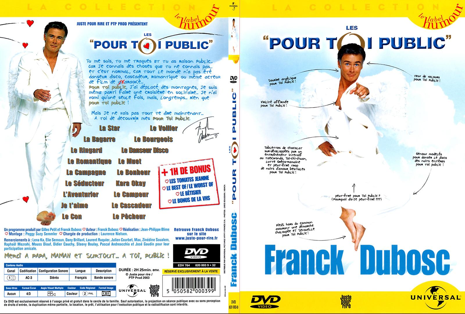 Jaquette DVD Franck Dubosc pour toi public - SLIM