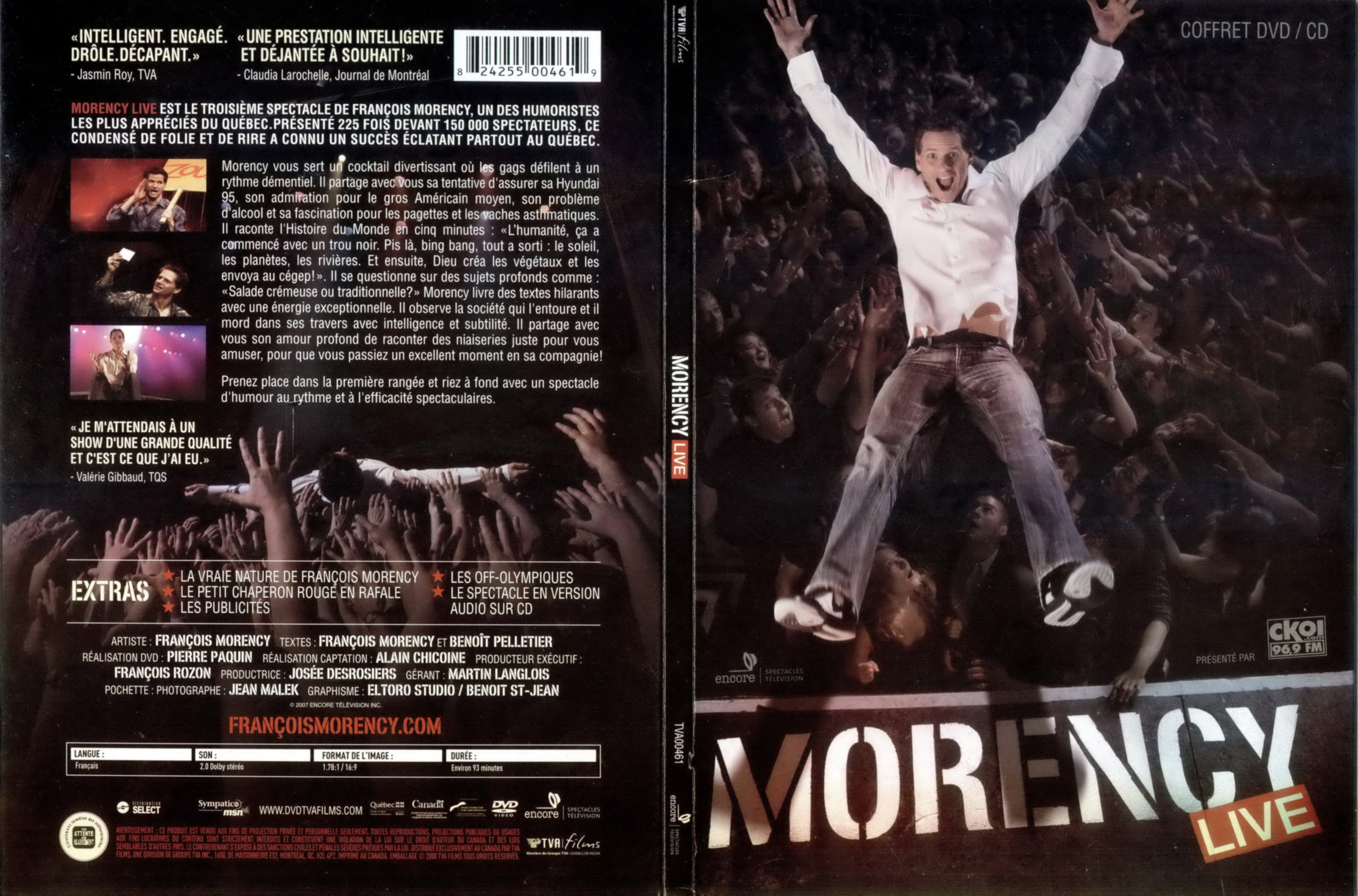 Jaquette DVD Francois Morency - Morency Live