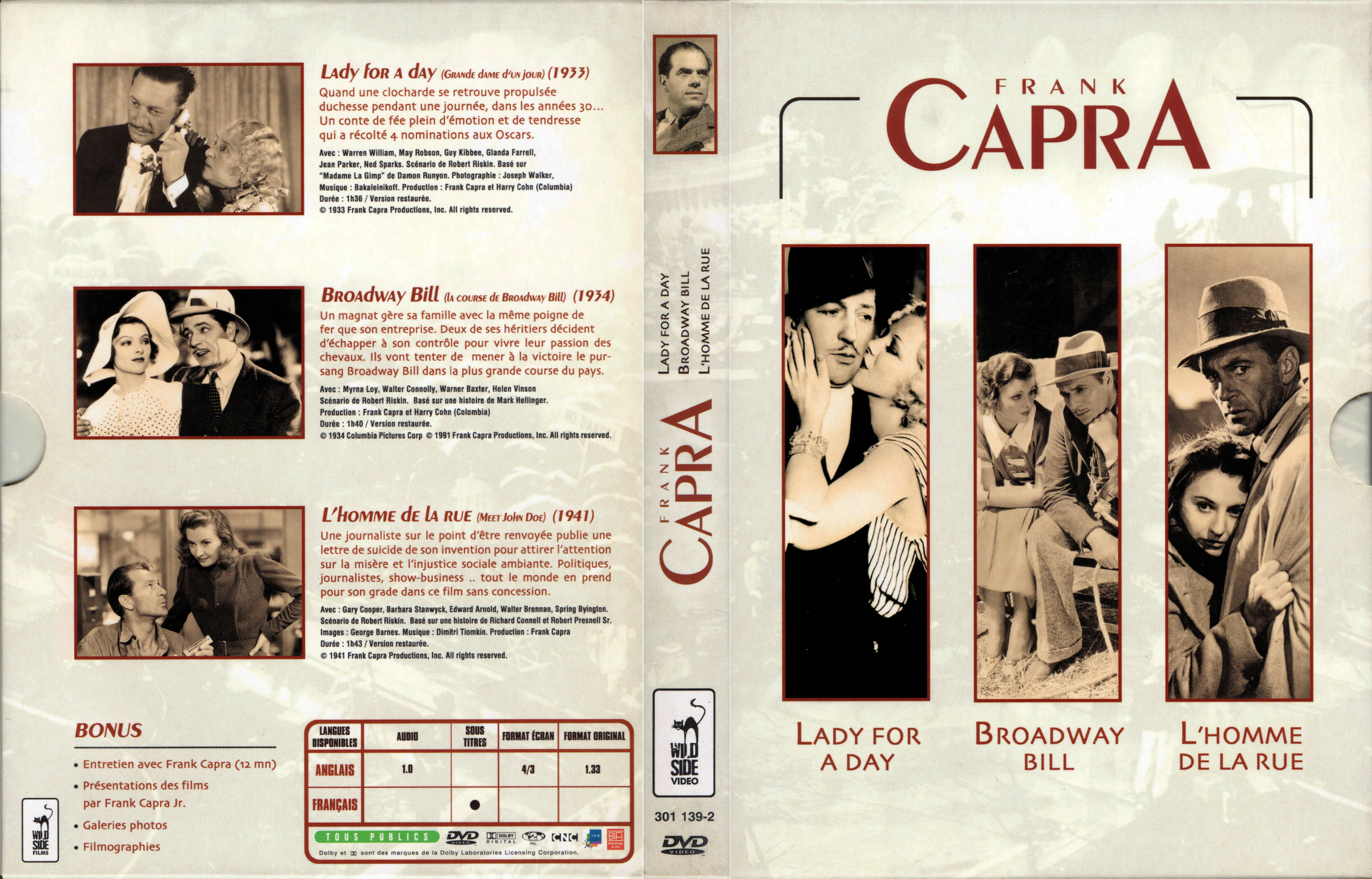 Jaquette DVD Frank Capra COFFRET